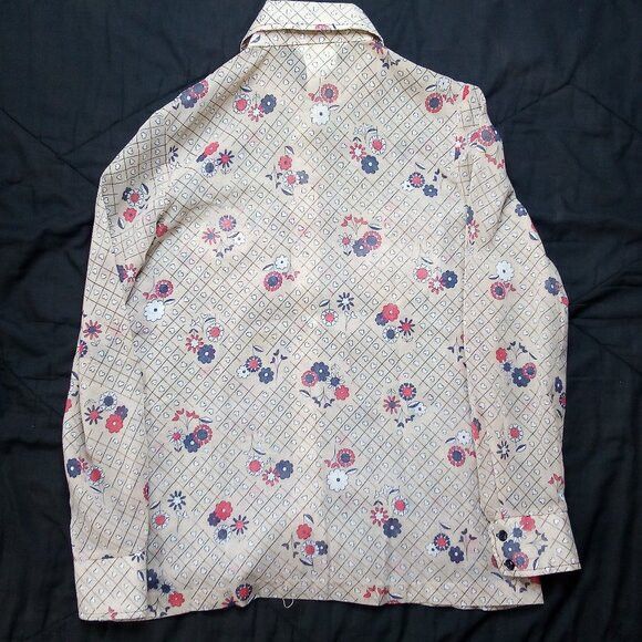 Vintage Vintage Alex Colman Hearts Flowers Grid Button Shirt Size L / US 10 / IT 46 - 5 Thumbnail