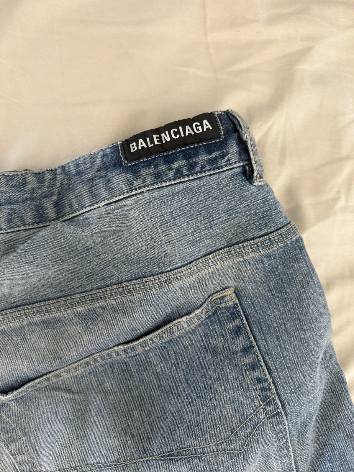 Balenciaga Balenciaga Cut Off Denim Shorts Size US 33 - 4 Thumbnail