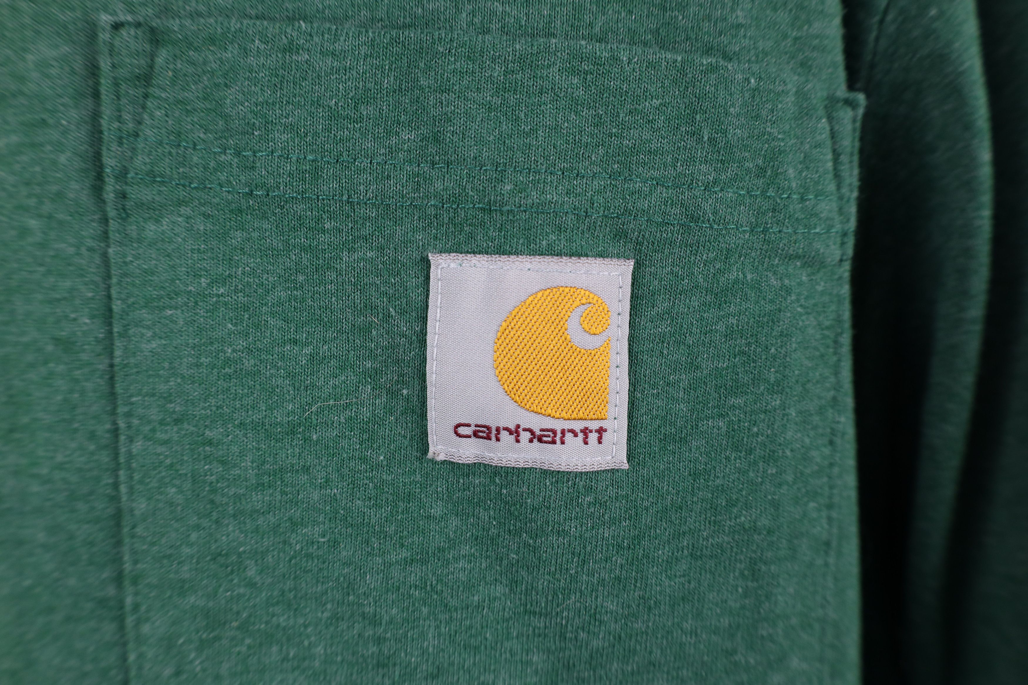 Carhartt × Vintage Vintage Y2K Carhartt Fit Heavyweight Pocket T-Shirt Green Size US L / EU 52-54 / 3 - 4 Thumbnail