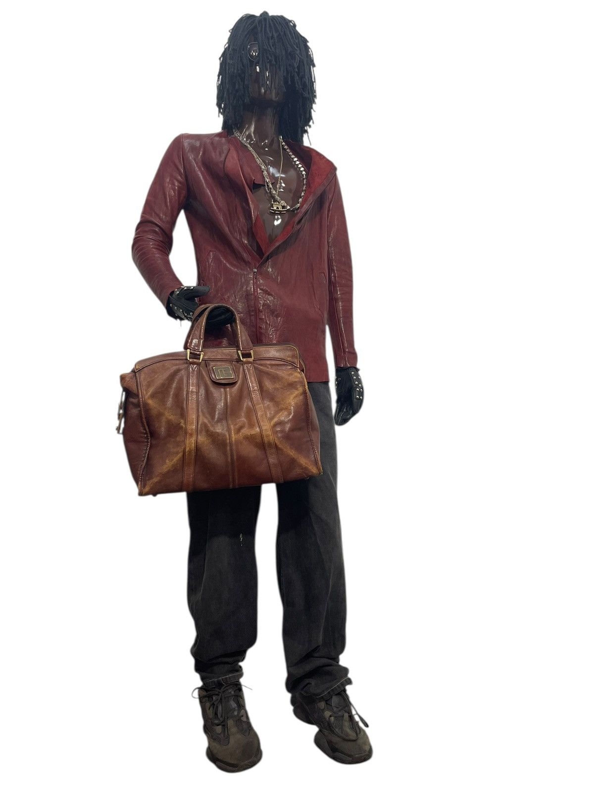 Pierre Balmain Full Leather Vtg 80s Pierre Balmain Beauty Patina Bag 2🟩1 Size ONE SIZE - 2 Thumbnail