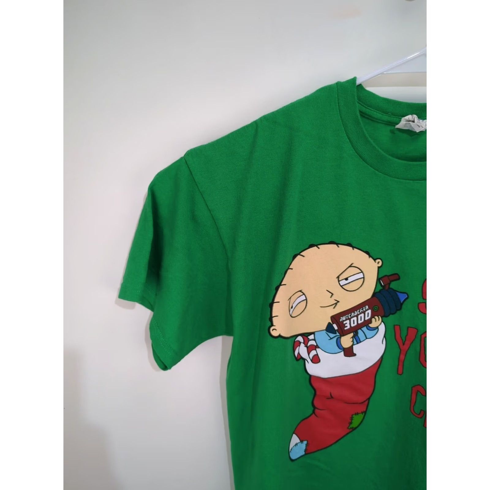Gildan VINTAGE Gildan Heavy Cotton Stewie Griffin Adult T-Shirt Large Green Crew Neck Logo Short Sleeve Family Guy 2000s Mens Size US L / EU 52-54 / 3 - 5 Thumbnail
