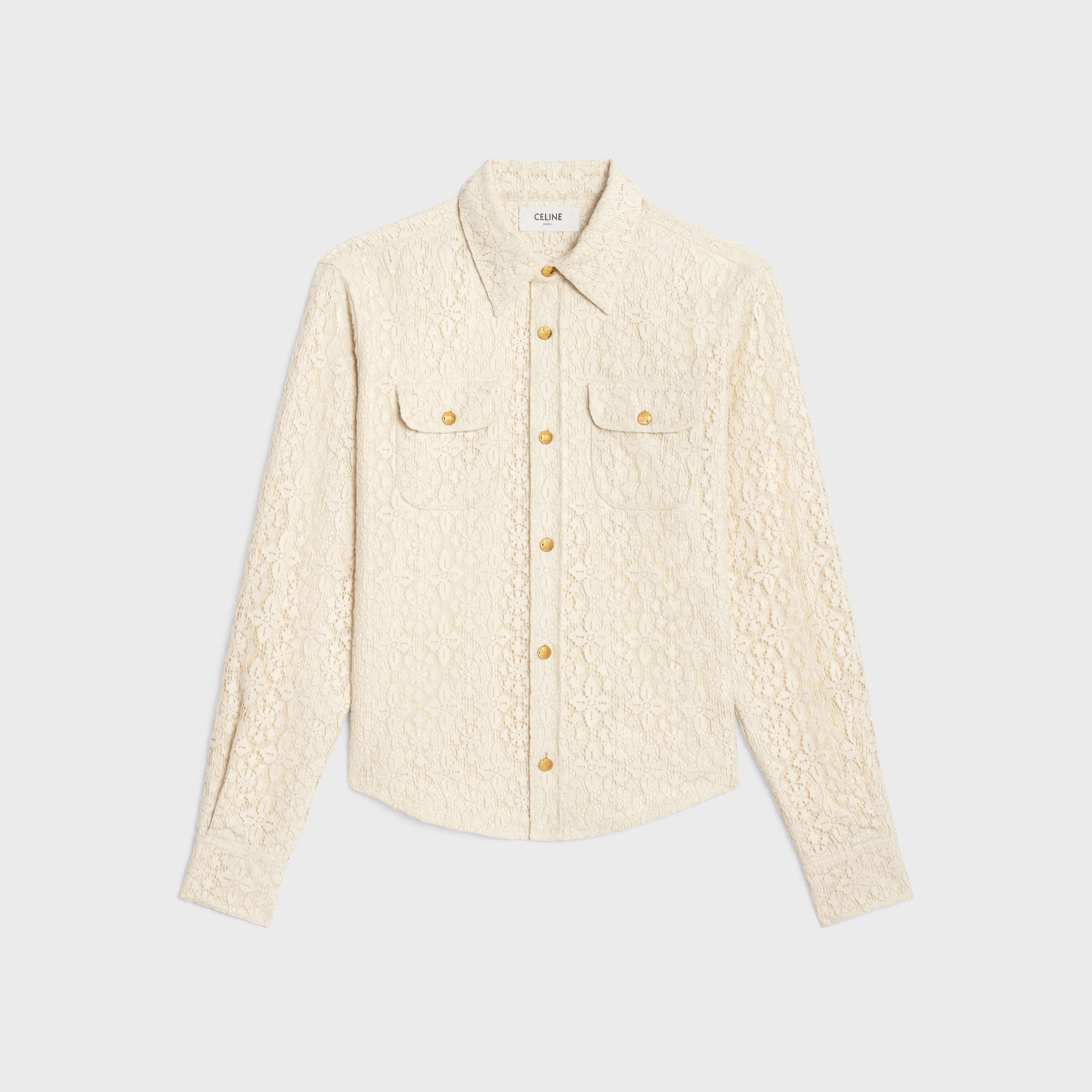 Celine o1w1db10925 2C04B340W Romy Shirt in Beige Size M / US 6-8 / IT 42-44 - 1 Thumbnail