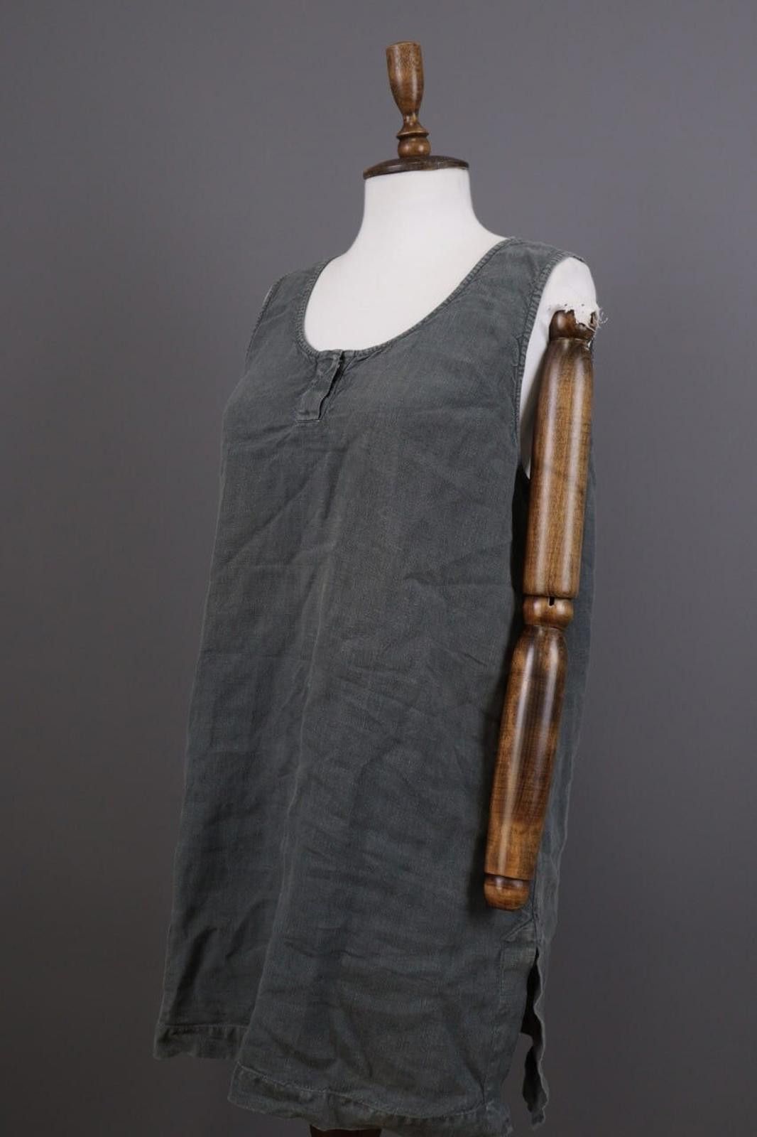 Oscar De La Renta Oska Gray Linen Relaxed Lagenlook Tunic Dress Size 4 Size S / US 4 / IT 40 - 4 Thumbnail