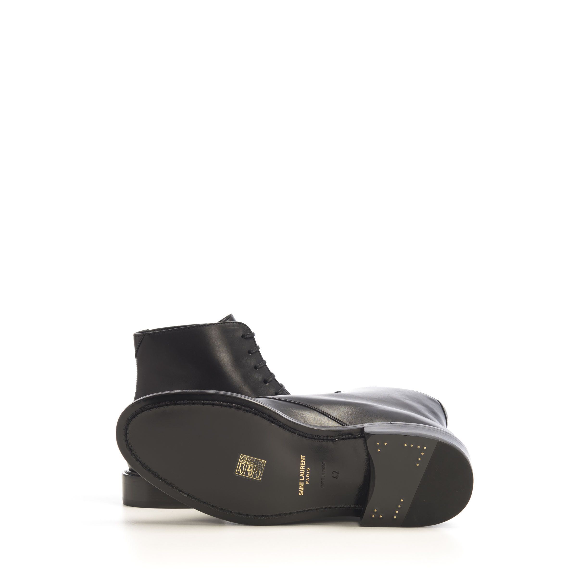 Saint Laurent Paris Army Laced Boots In Smooth Leather Size US 6 / EU 39 - 10 Thumbnail
