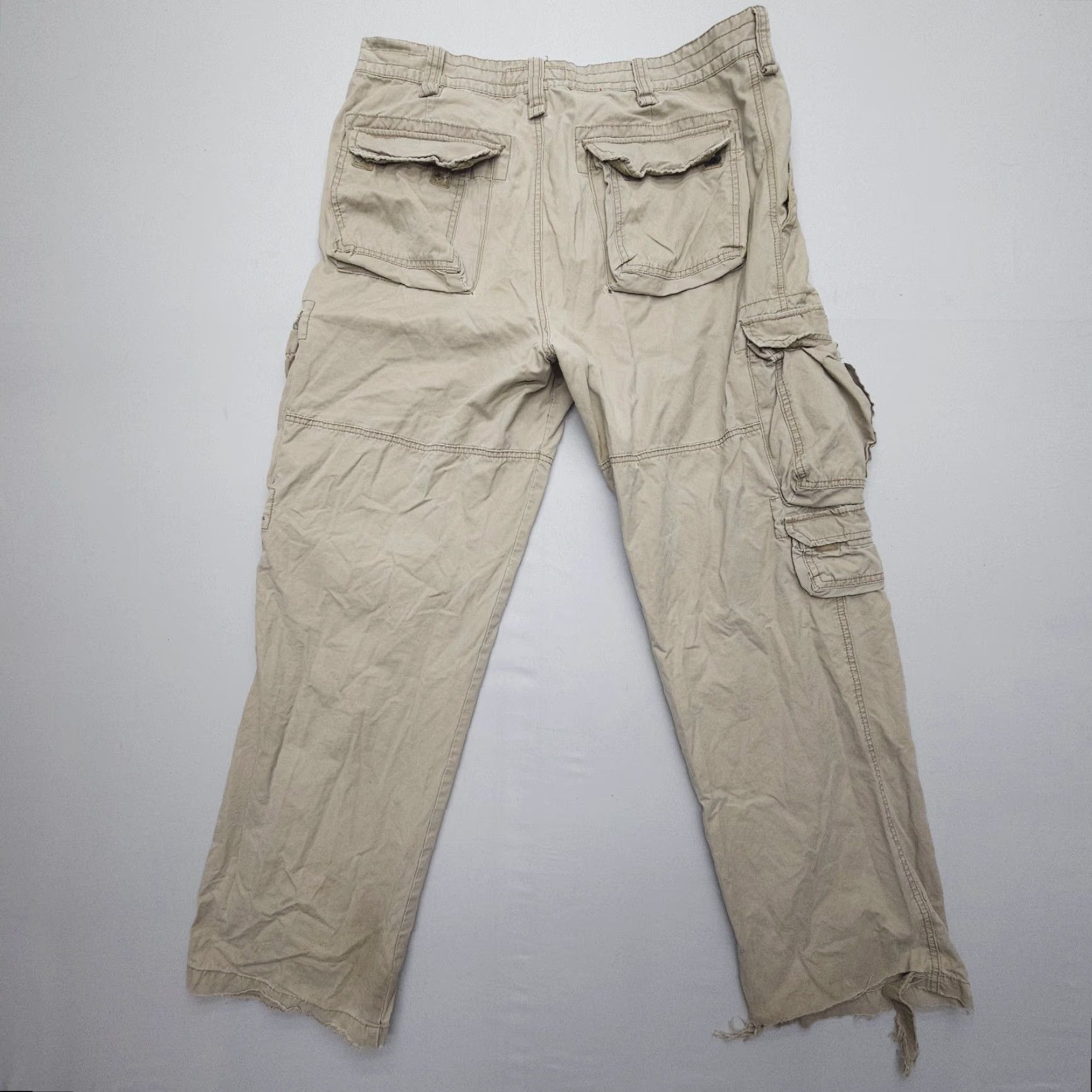 Abercrombie & Fitch VINTAGE Abercrombie & Fitch Cargo Pants Mens 36x32 Beige Canvas 5-Pocket Cargo 90s Army Outdoor Casual Workwear Mens Size US 36 / EU 52 - 2 Thumbnail