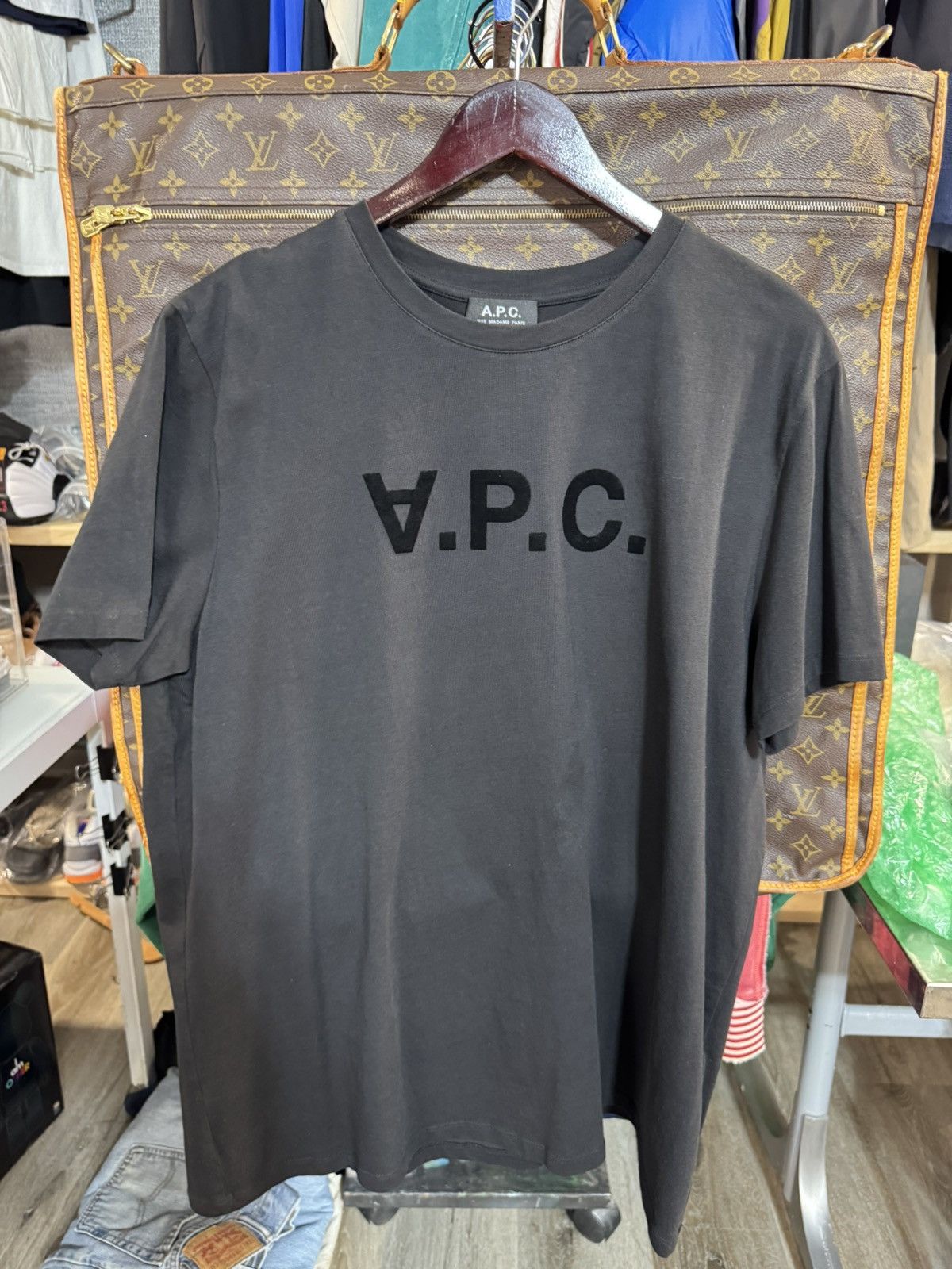 A.P.C. A.P.C. Standard Grand VPC Logo-Flocked Organic Cotton Mono Size US XXL / EU 58 / 5 - 1 Thumbnail