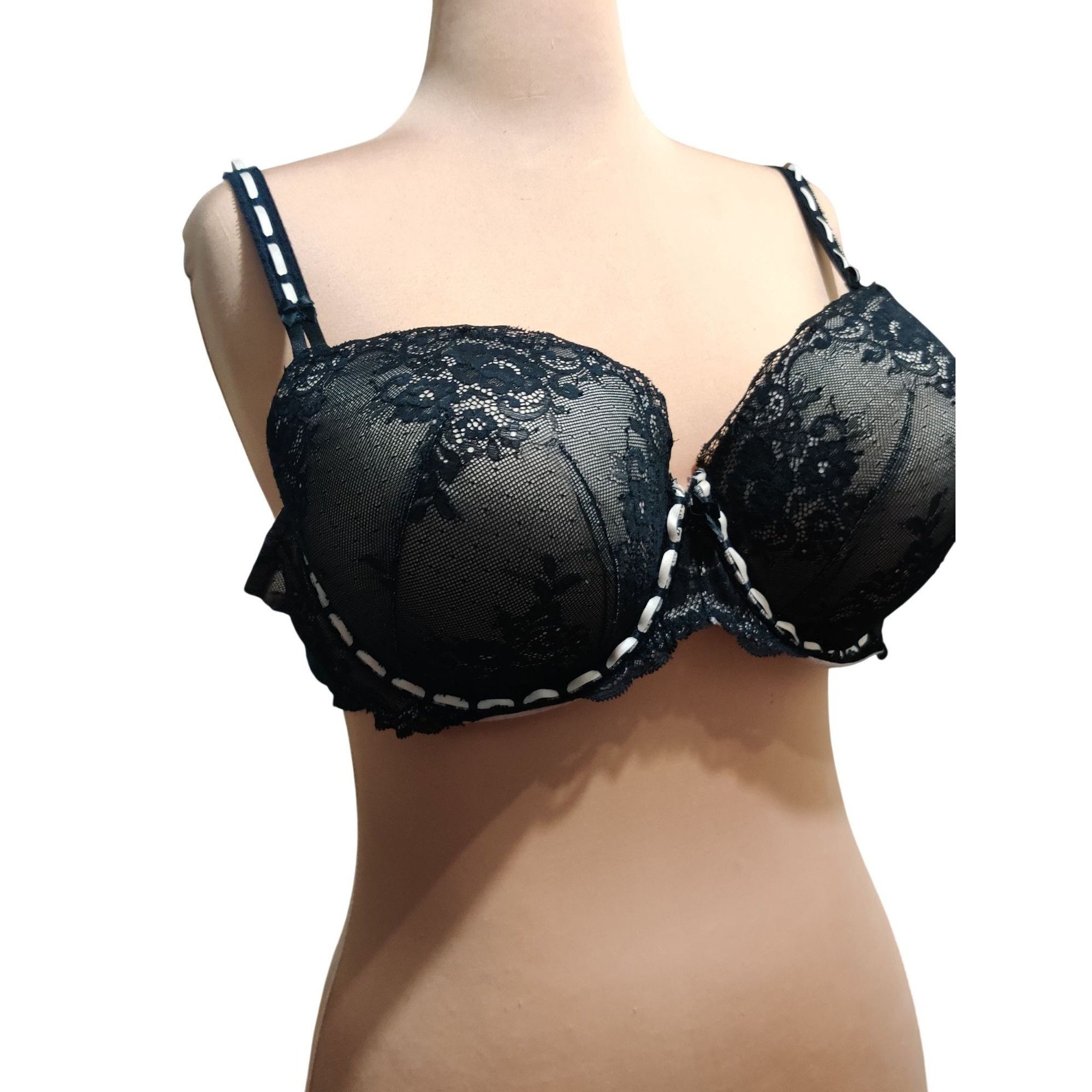 Torrid Torrid 44C Black Lace Underwire Bra Plus Size Pinup Gothic L Size ONE SIZE - 11 Thumbnail