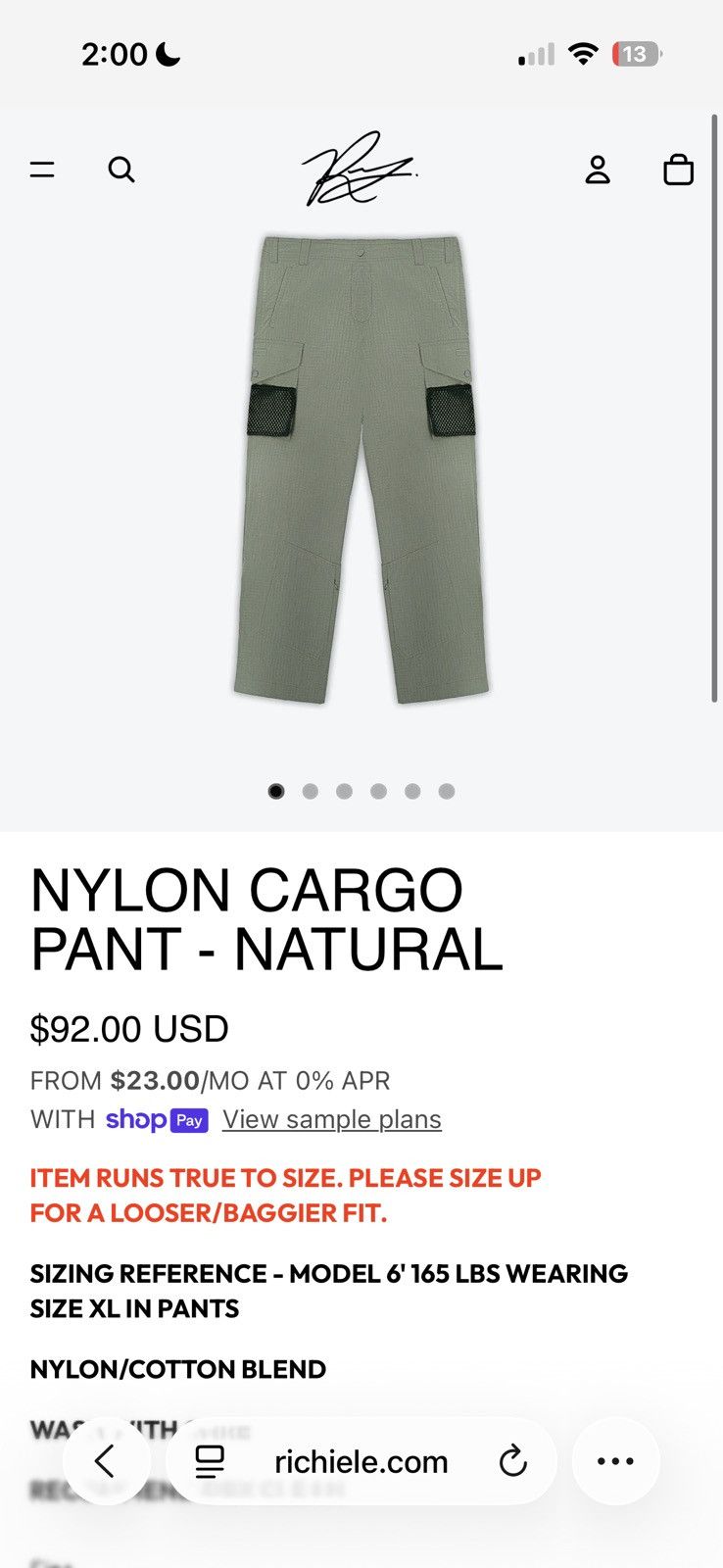 Richie Le Collection Richie Le Collection Cargo Pants Large Size US 34 / EU 50 - 7 Thumbnail