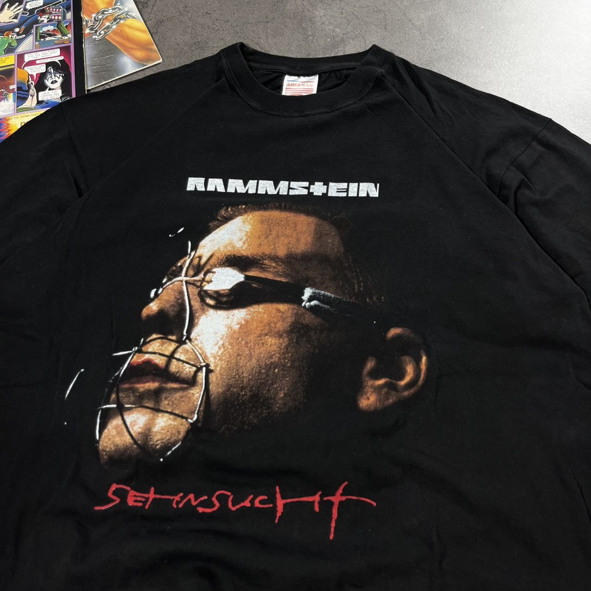 Band Tees Vintage 90s Rammstein Sehnsucht big face logo tshirt tee Size US L / EU 52-54 / 3 - 3 Thumbnail