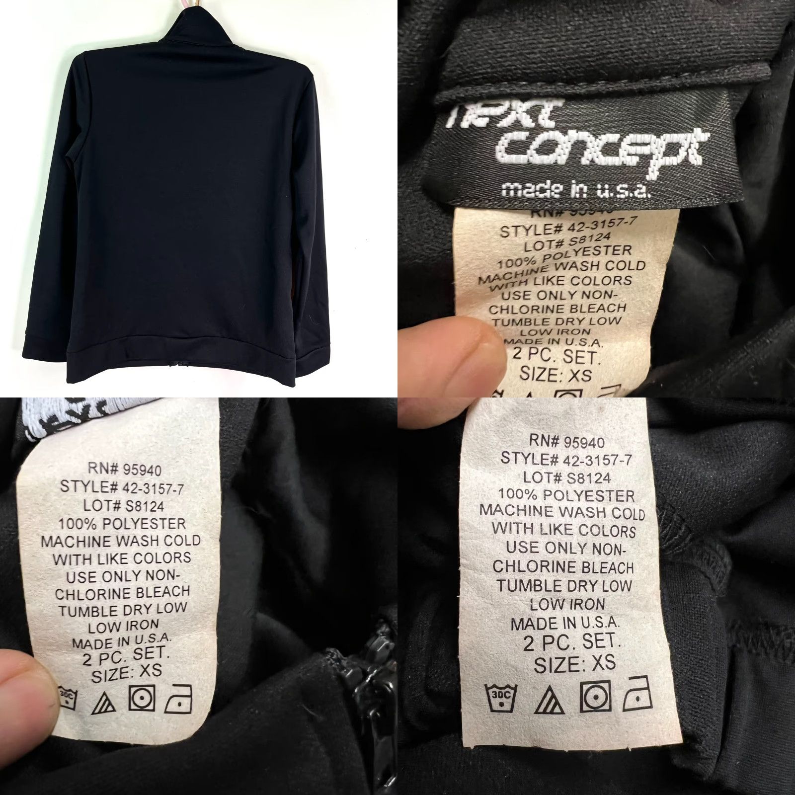 NEXT Vintage Y2K Next Concept Track Suit Men's Size XS Black Polyester Size 34R - 8 Thumbnail