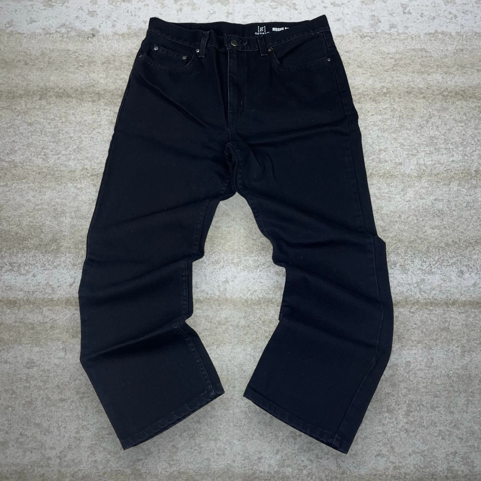 George Vintage Y2K George Jeans 34x29 Regular Straight Leg Black Size US 34 / EU 50 - 2 Thumbnail