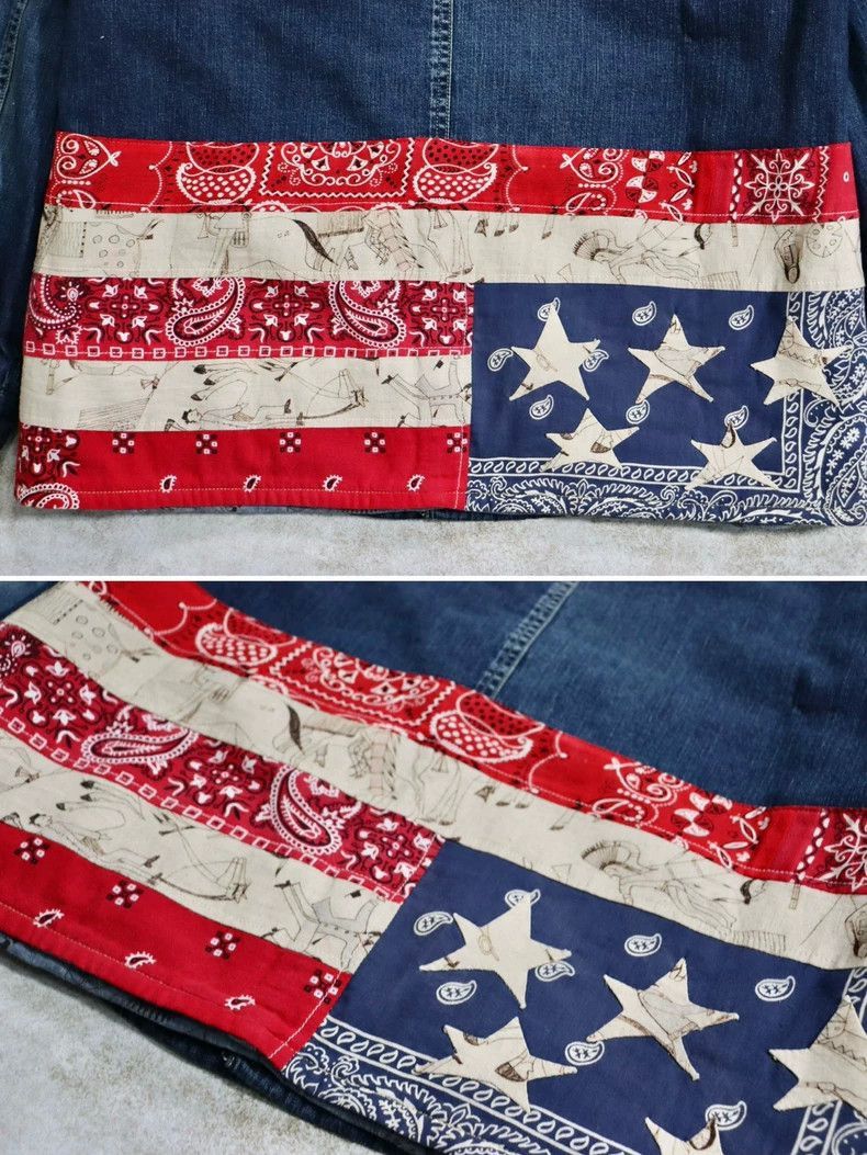 Visvim Vintage Denim Coverall with Patterned Flag Design-2506 Size US M / EU 48-50 / 2 - 5 Thumbnail