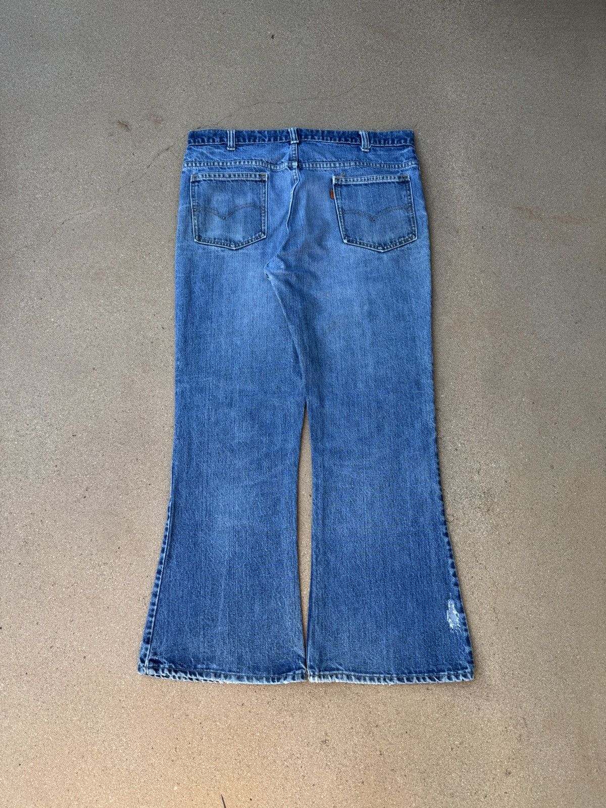 Levi's Vtg 70’s Levi’s 646 Orange Tab Bellbottom Flare Jeans 37x29 Size US 37 - 2 Thumbnail