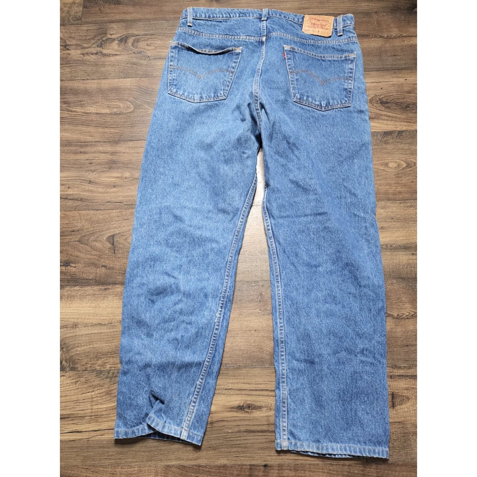 Levi's Levis Mens Jeans 42x32 Blue Denim 505 Regular Straight Fit Mid Rise Size US 42 / EU 58 - 2 Thumbnail