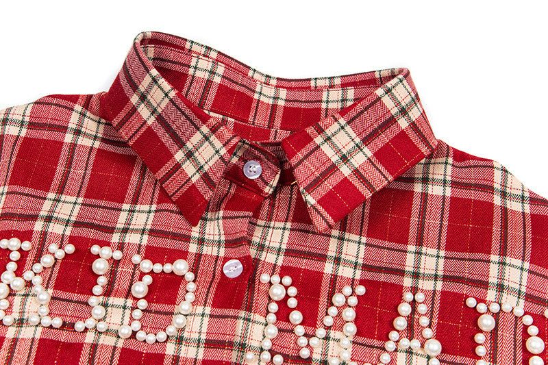 Japanese Brand American retro street embroidered plaid long-sleeved shirt Size US M / EU 48-50 / 2 - 3 Thumbnail