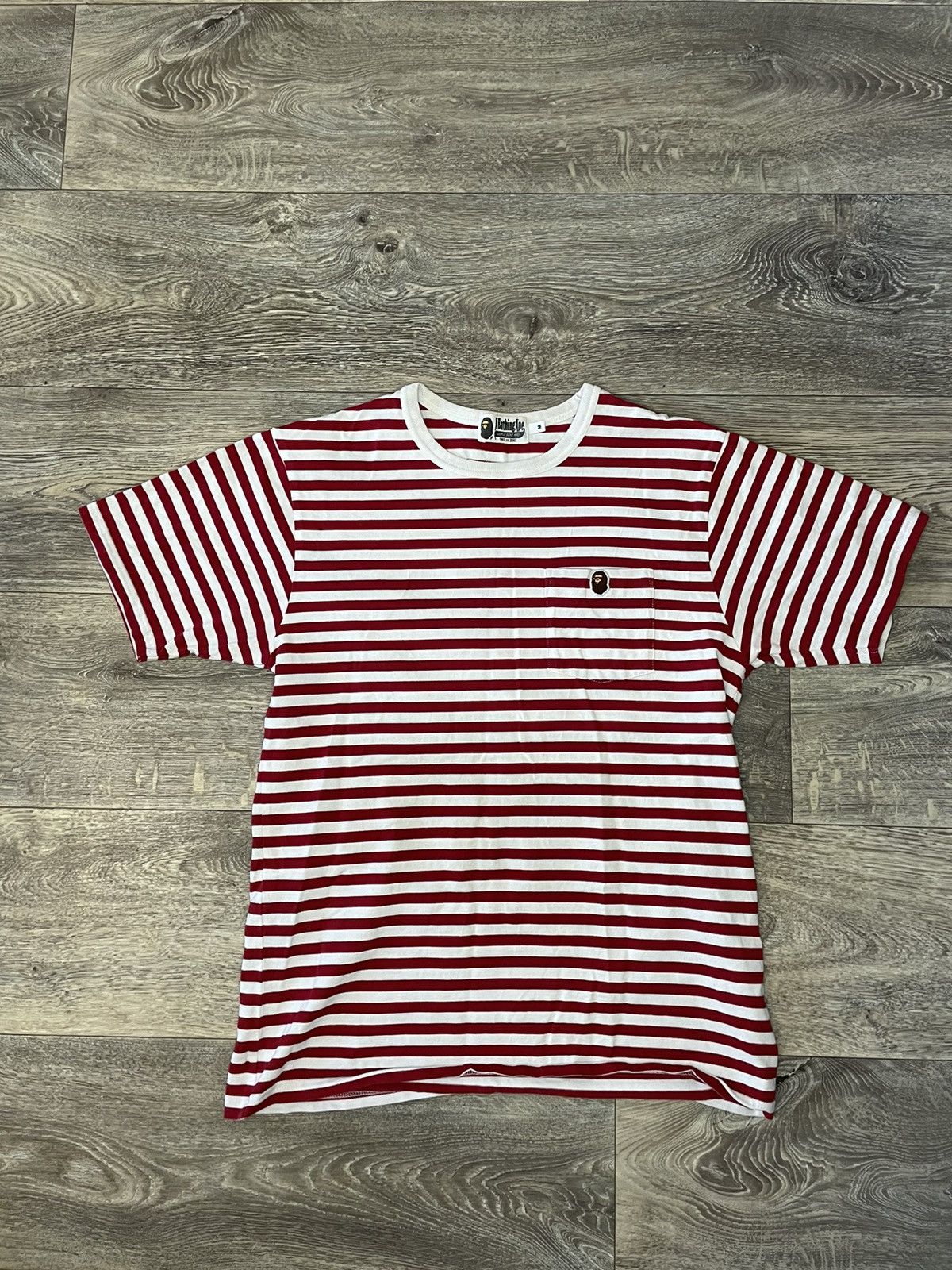 T-shirt Bape striped red/white Japanese