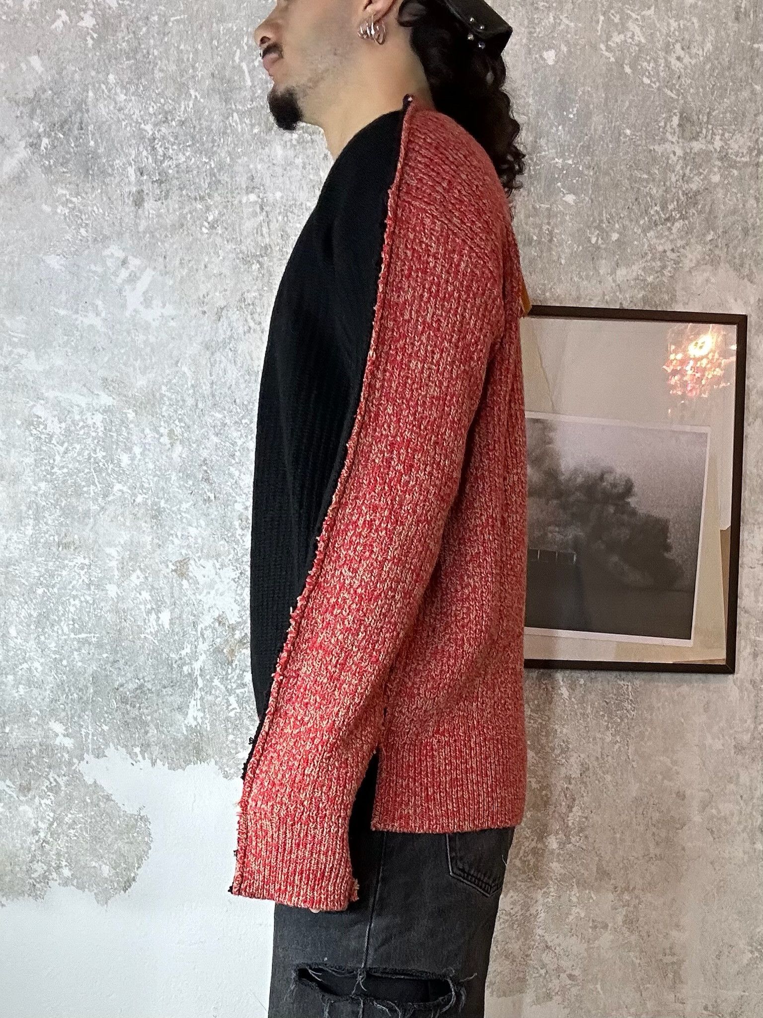 Marni Marni Half College Sweater Black/Red Size US M / EU 48-50 / 2 - 3 Thumbnail