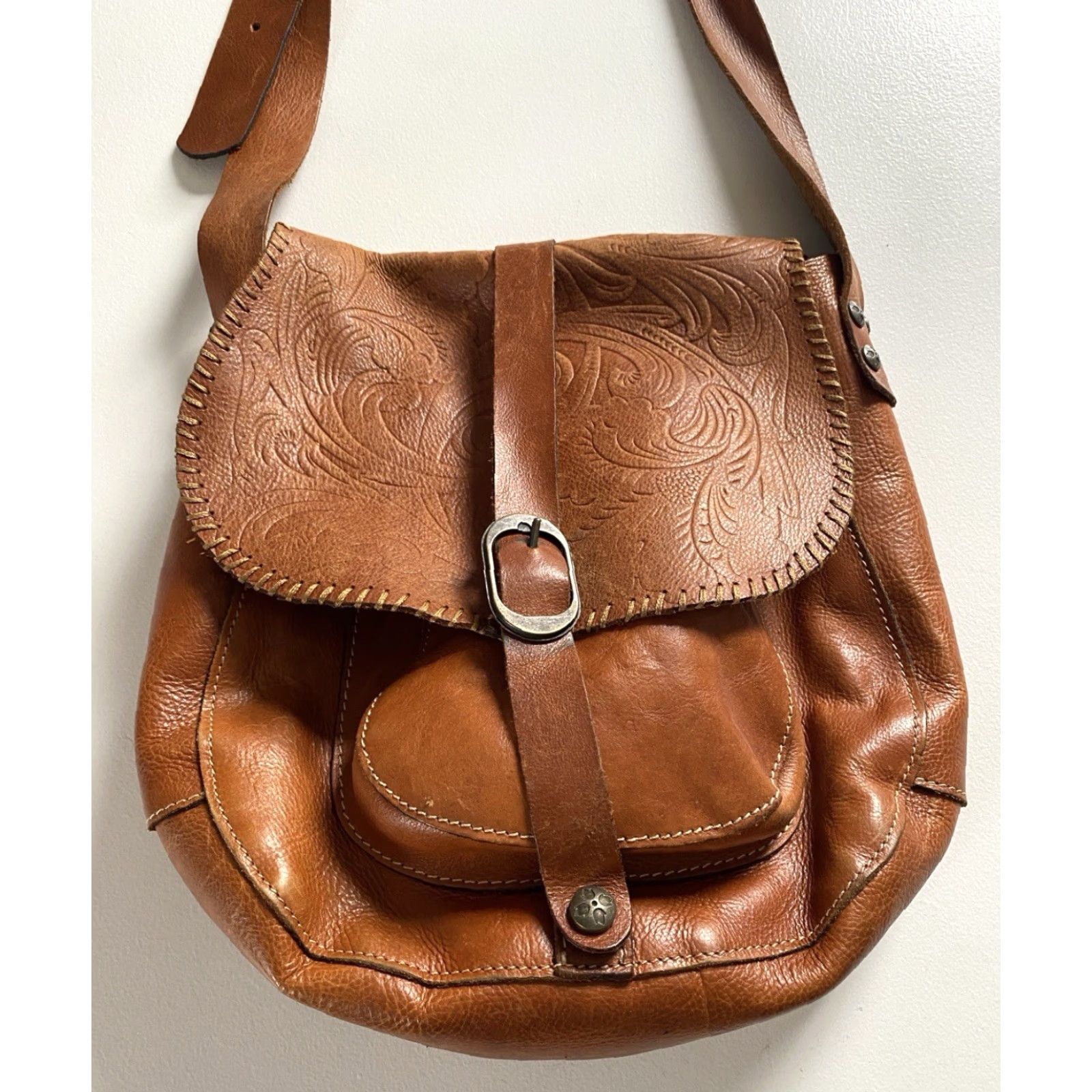 Patricia Nash VINTAGE Patricia Nash Barcelona Saddle Bag Italian Leather Brown Women’s Medium Bag Accessories Women Brown Saddle Bag Patricia Barcelona Vintage Size ONE SIZE - 3 Thumbnail