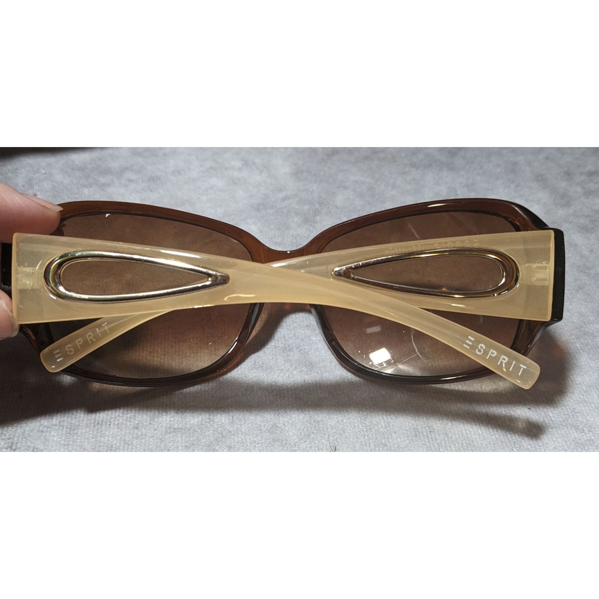 Esprit Esprit Brown And Beige Sunglasses With Teardrop Cutouts Size ONE SIZE - 8 Thumbnail