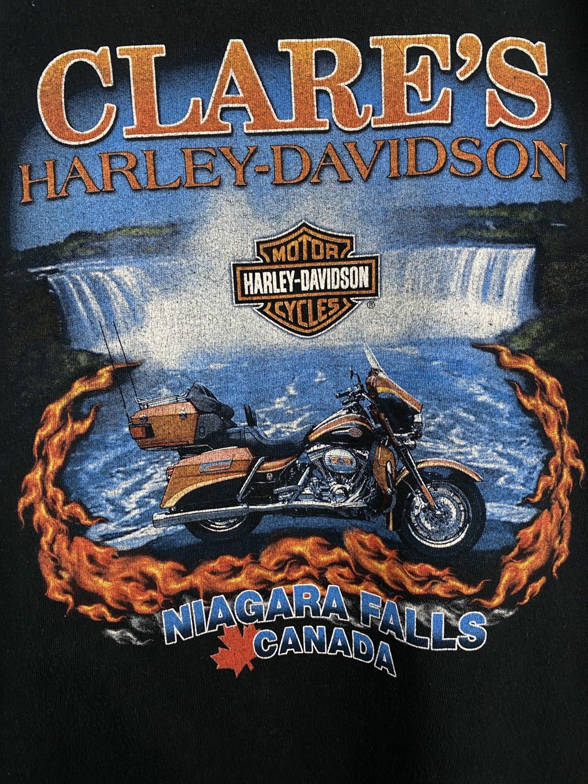 Harley Davidson 🇺🇸Vintage Y2K Harley Davidson Fire Skull Niagara Falls Canada Size US XL / EU 56 / 4 - 11 Thumbnail