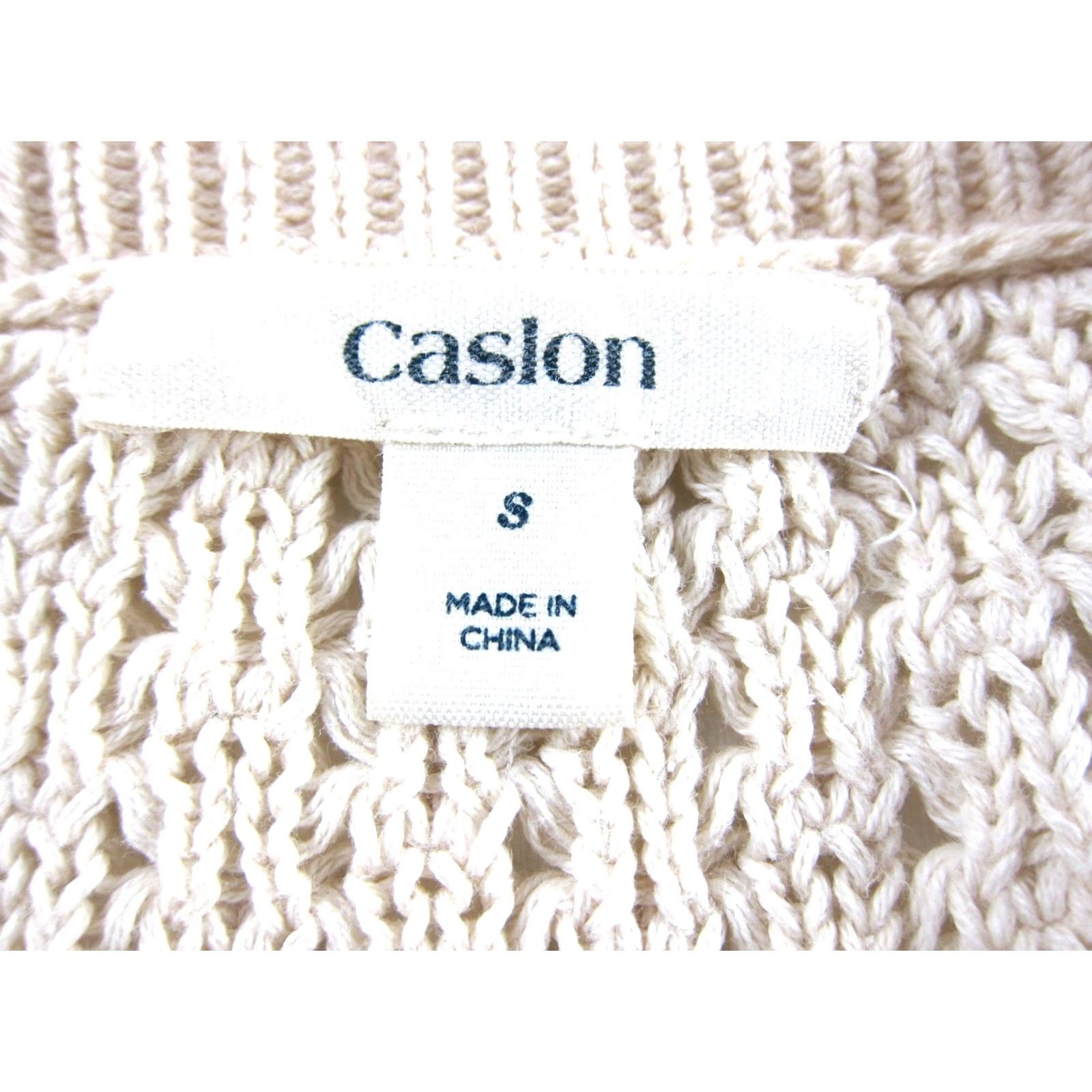 Vintage Caslon Caslon 100% Cotton Crochet Knit Pullover Lightweight Crew Neck Sweater Women Small Ivory Casual, Bohemian, Classic Pullover Women XS-XXS? Size S / US 4 / IT 40 - 3 Thumbnail