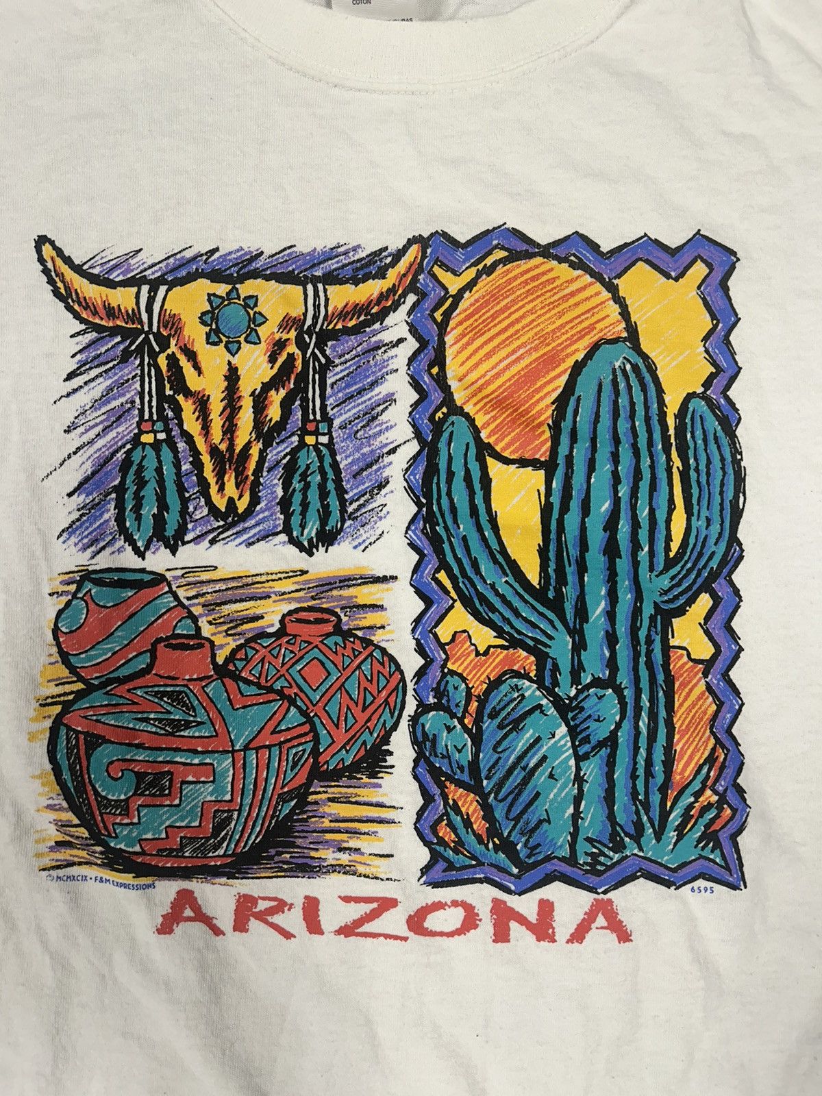 Vintage Crazy Vintage 90s Essential White Arizona Graphic Tee Shirt Size US L / EU 52-54 / 3 - 2 Thumbnail