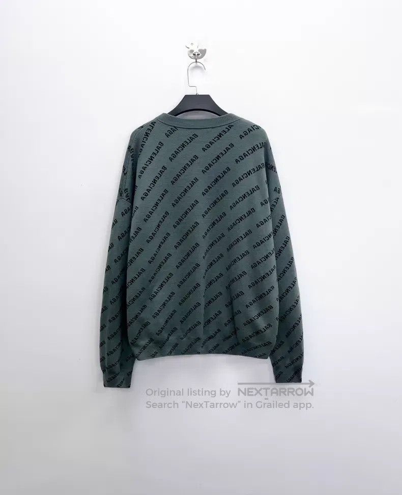 Balenciaga Balenciaga Grayish Green Barrage Printed Letter Logo Knit Size US S / EU 44-46 / 1 - 2 Thumbnail