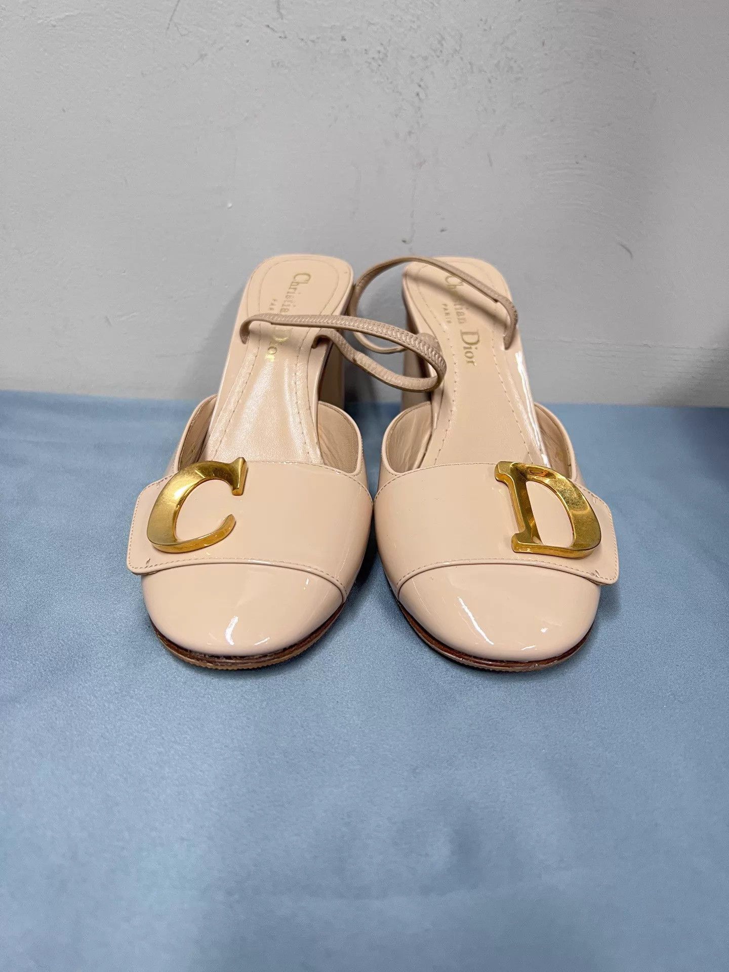 Dior Dior C'est Dior Nude Patent Leather Round-Toe Block Heel 36 Size US 5.5 / IT 35.5 - 2 Thumbnail