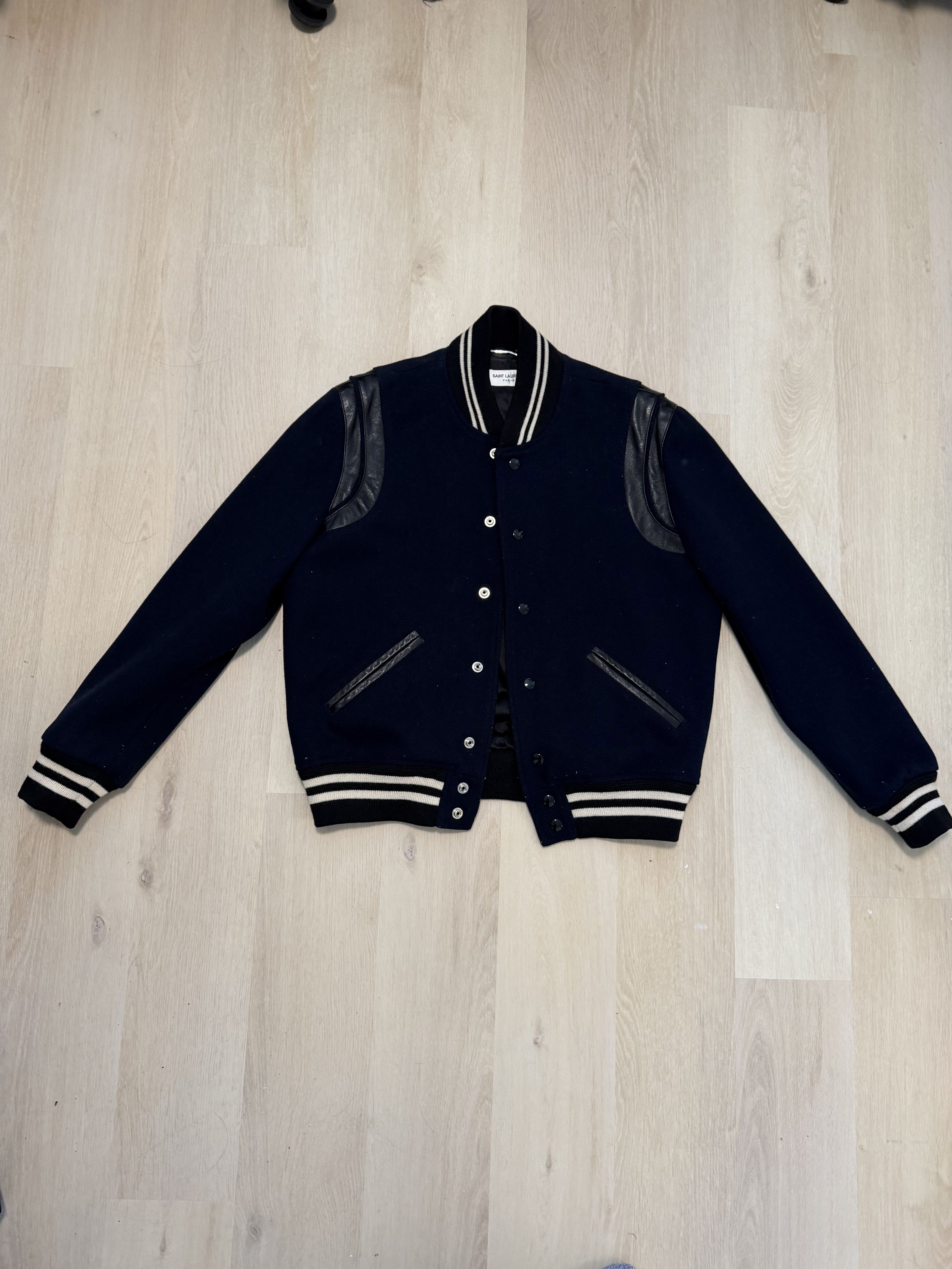 Saint Laurent Paris Saint Laurent Wool Teddy Jacket - Navy Size US M / EU 48-50 / 2 - 1 Thumbnail