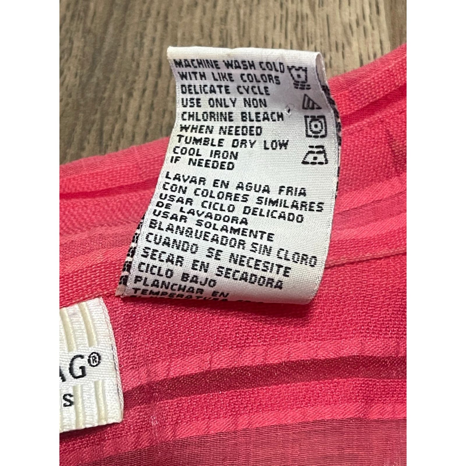 Vintage White Stag Shirt Plus Size 28W Pink Button Up 3/4 Sleeve Collared Casual Womens Size 4XL / US 24-26 - 7 Thumbnail