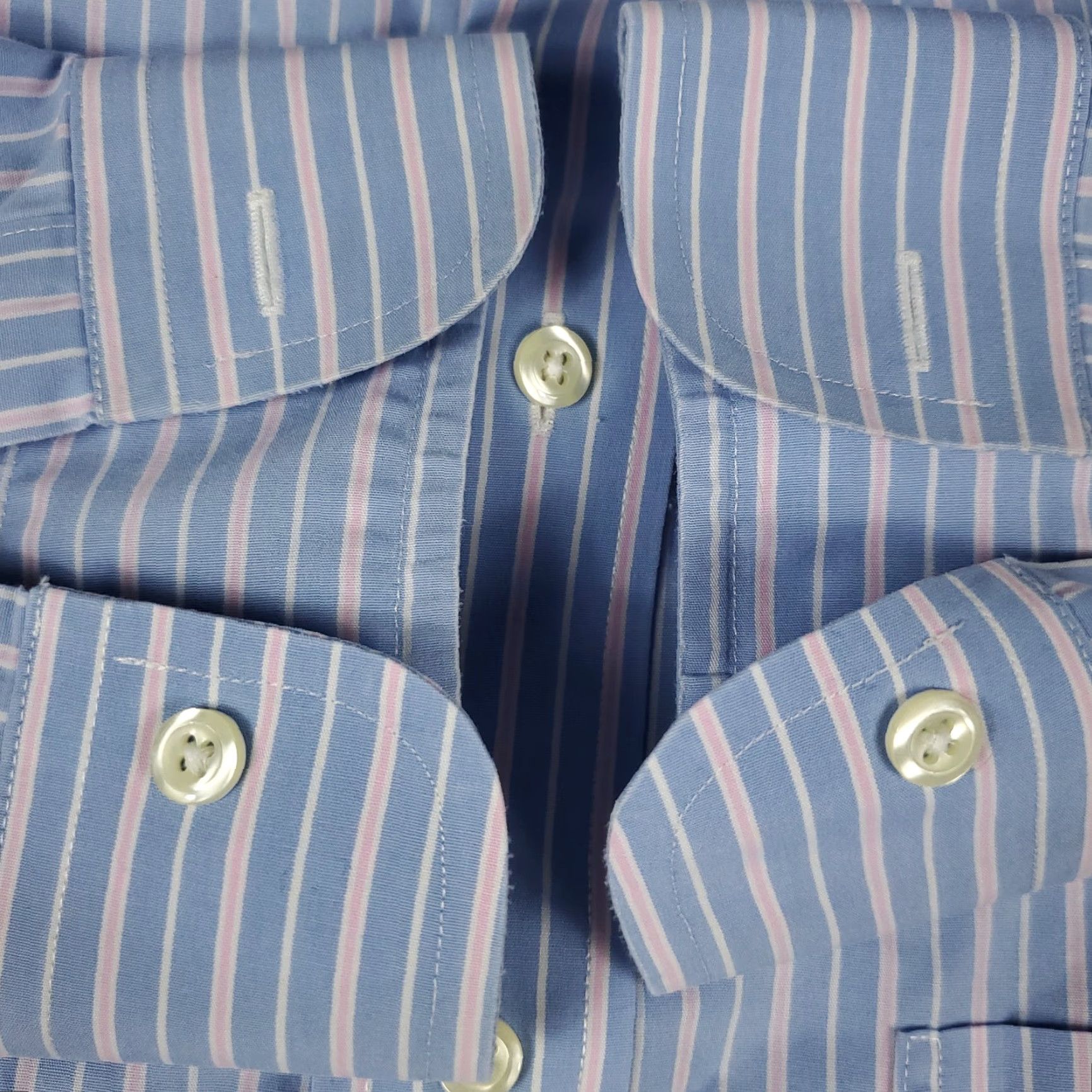Brooks Brothers Brooks Brothers Dress Shirt Mens 15 Blue Striped Long Sleeve Button Up Regular Fit Non-Iron Classic Collar Cuff Barrel Men's Shirt Size 40R - 4 Thumbnail