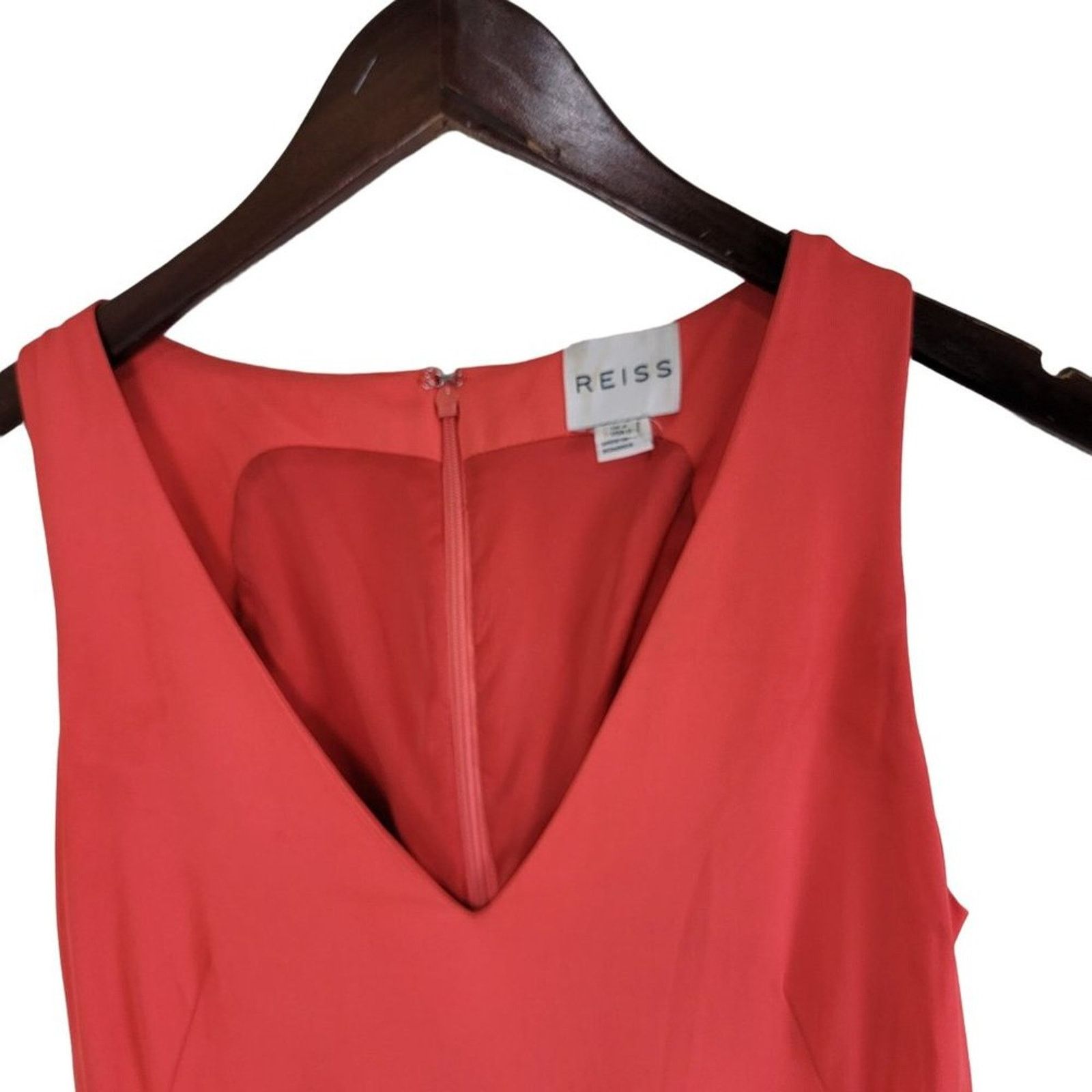 Reiss Reiss Aderyn Coral Deep V-Neck Sheath Dress size 0 Size XS / US 0-2 / IT 36-38 - 12 Thumbnail