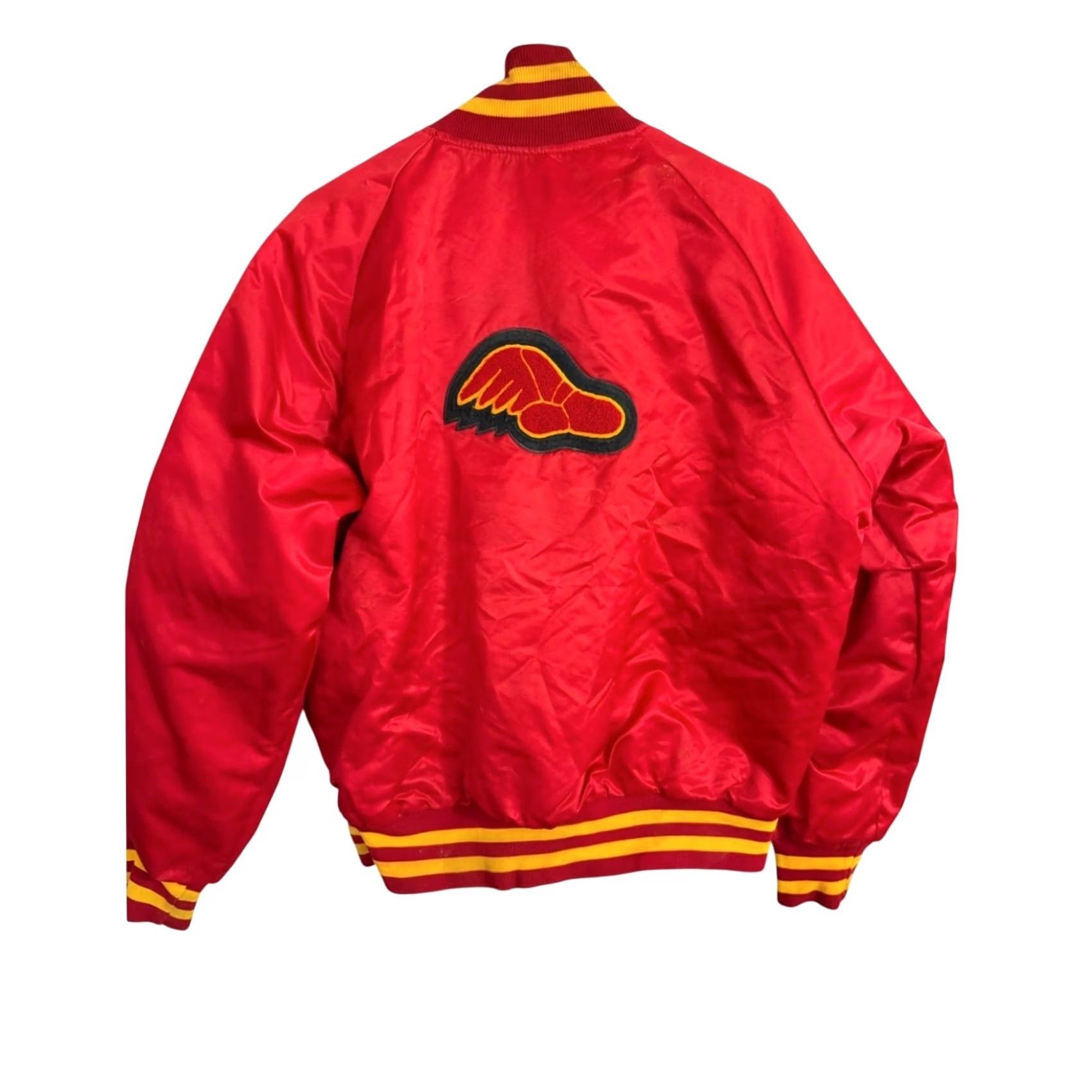 Vintage VINTAGE Rutgers Cross Country Varsity Satin Bomber Jacket Mens Medium Red 1/1 Rare 80s Size US M / EU 48-50 / 2 - 2 Thumbnail