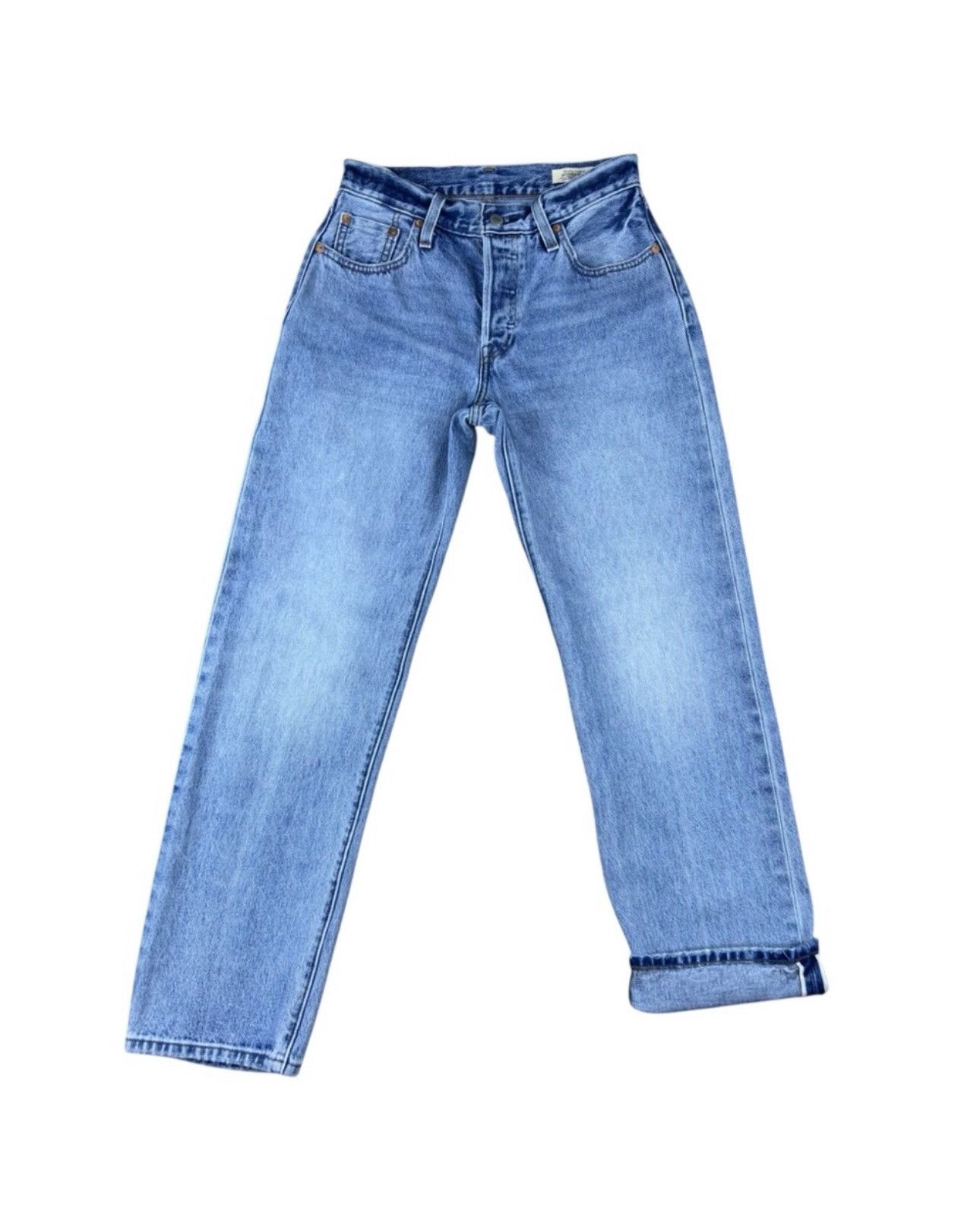 Levi's Vintage Clothing Levis Womens 501 90s Selvedge Jeans 25x30 Blue Straight Leg Size 25" / US 0 / IT 36 - 1 Thumbnail