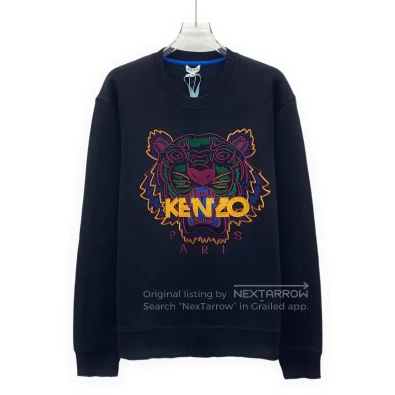 Kenzo Kenzo Black tiger head embroidery cotton round neck long s Size M / US 6-8 / IT 42-44 - 1 Thumbnail