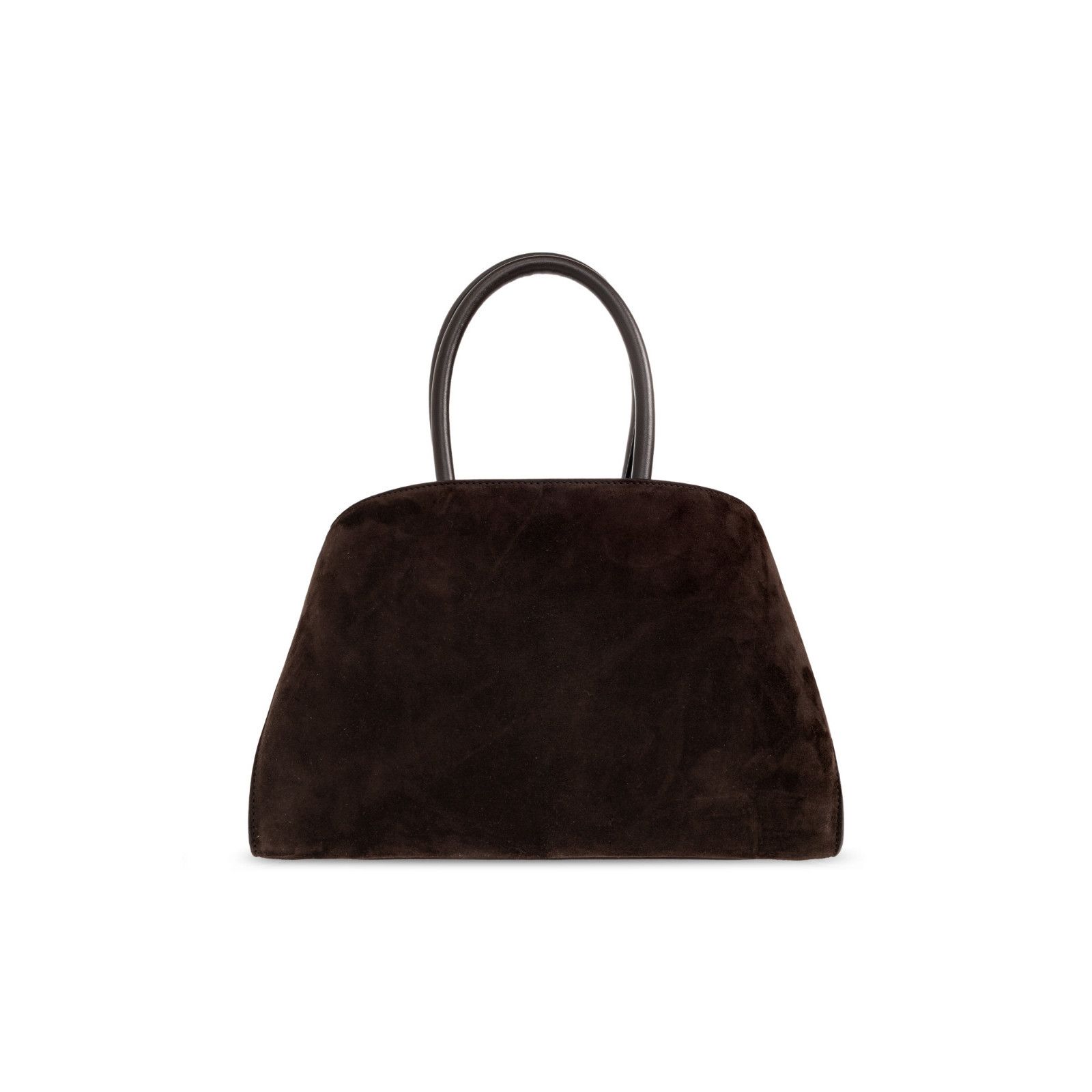 Salvatore Ferragamo FERRAGAMO Hug Suede Testa Di Moro Top Handle Bag New & Authe Size ONE SIZE - 2 Thumbnail