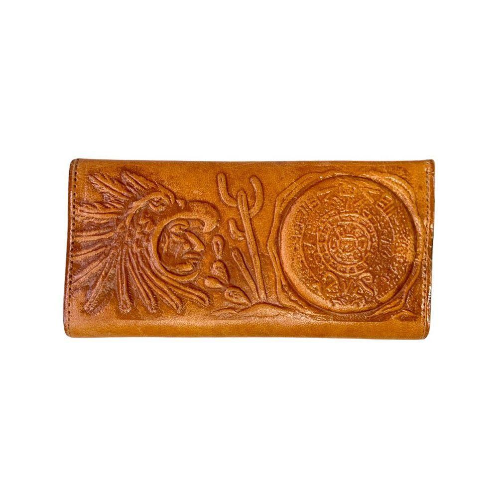 Handmade Handcrafted Mexican Leather Wallet with Intricate Designs Size ONE SIZE - 2 Thumbnail