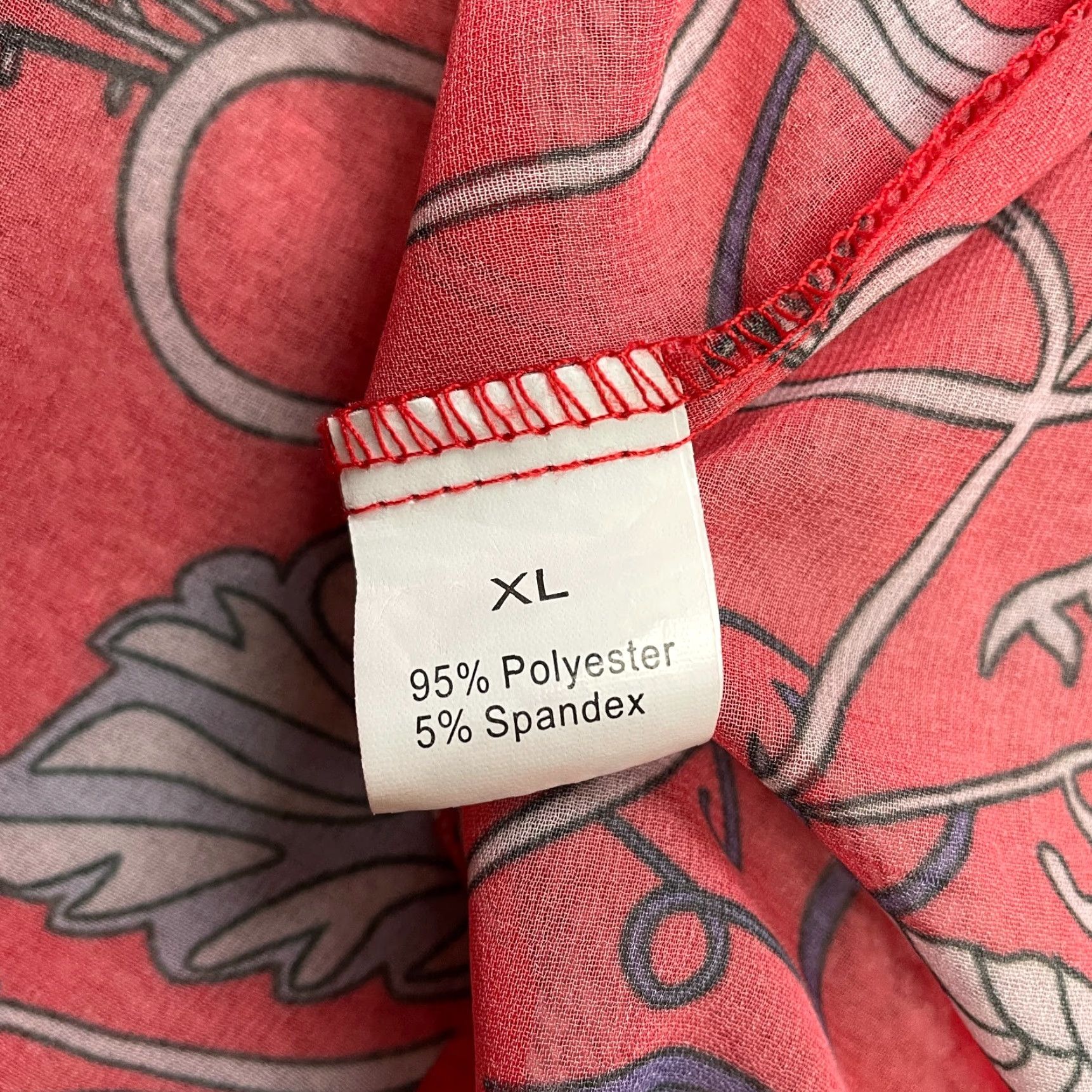 Vintage Unbranded Kimono Blouse Womens XL 3/4 Sleeve Floral Open Front Round Neck Knit Polyester Red Clothing Top Size XL / US 12-14 / IT 48-50 - 7 Thumbnail