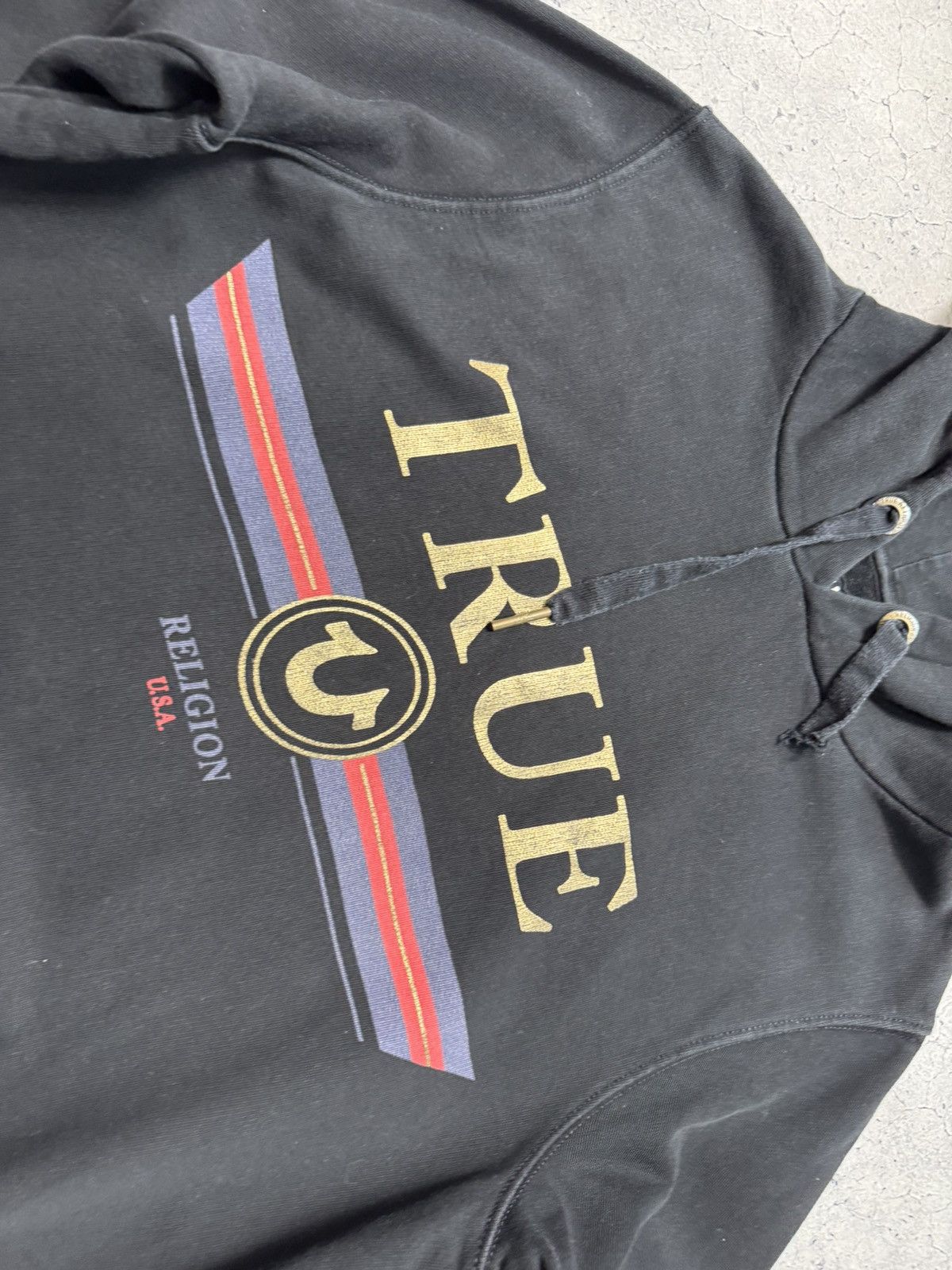 True Religion True Religion Hoodie Vintage Black Big Logo Size M Size US M / EU 48-50 / 2 - 6 Thumbnail