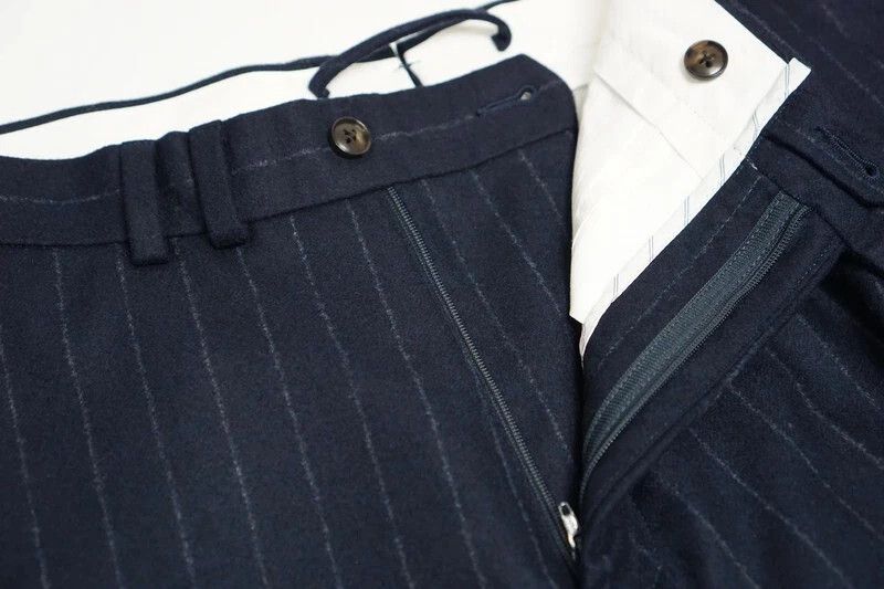 Suitsupply Men Suitsupply Blake Flat Front Trousers Flannel Wool US36 Size 36R - 4 Thumbnail