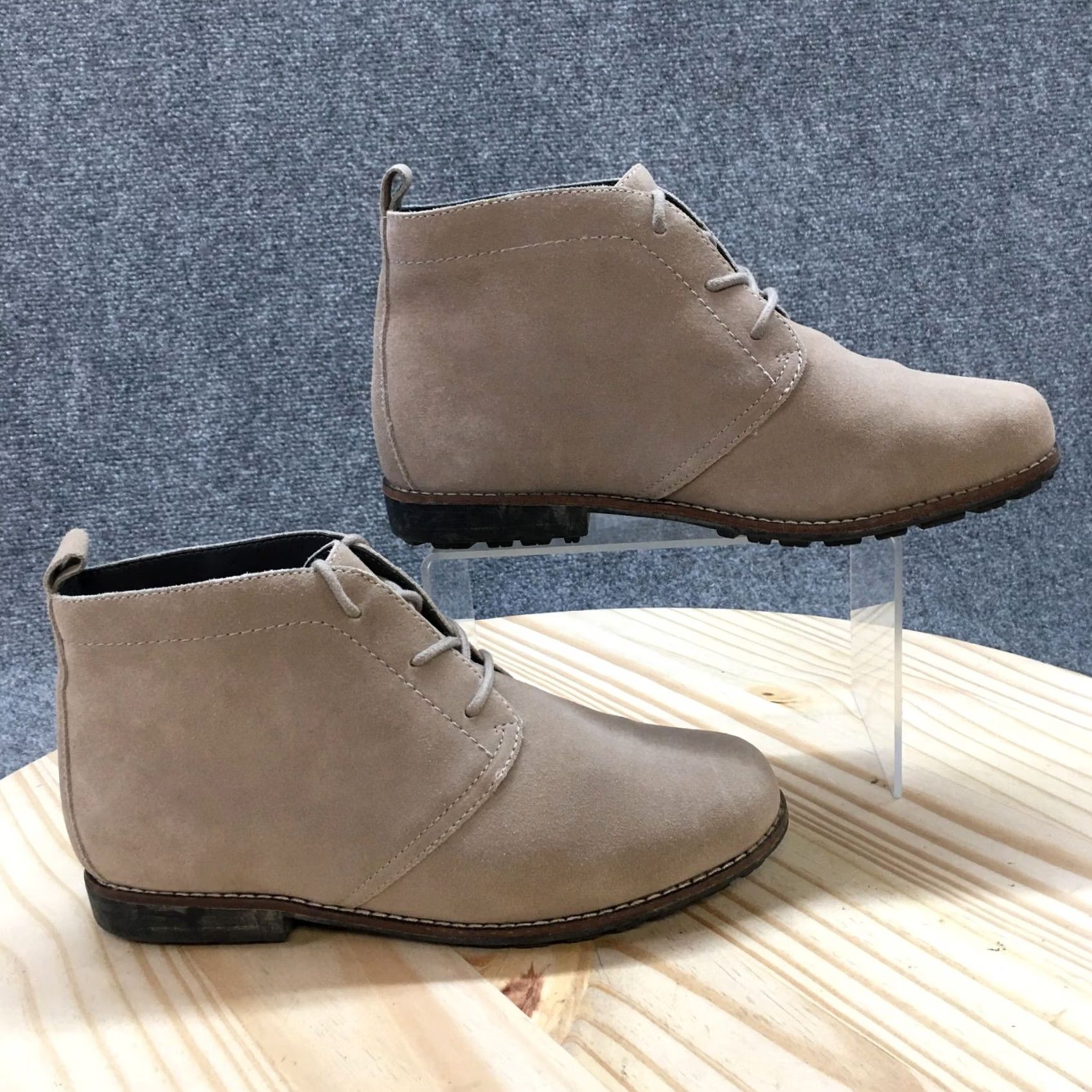 Vintage White Mountain Boots Womens 7.5 W Auburn Beige Leather Ankle Booties Bootie" Size US 8 / IT 38 - 2 Thumbnail