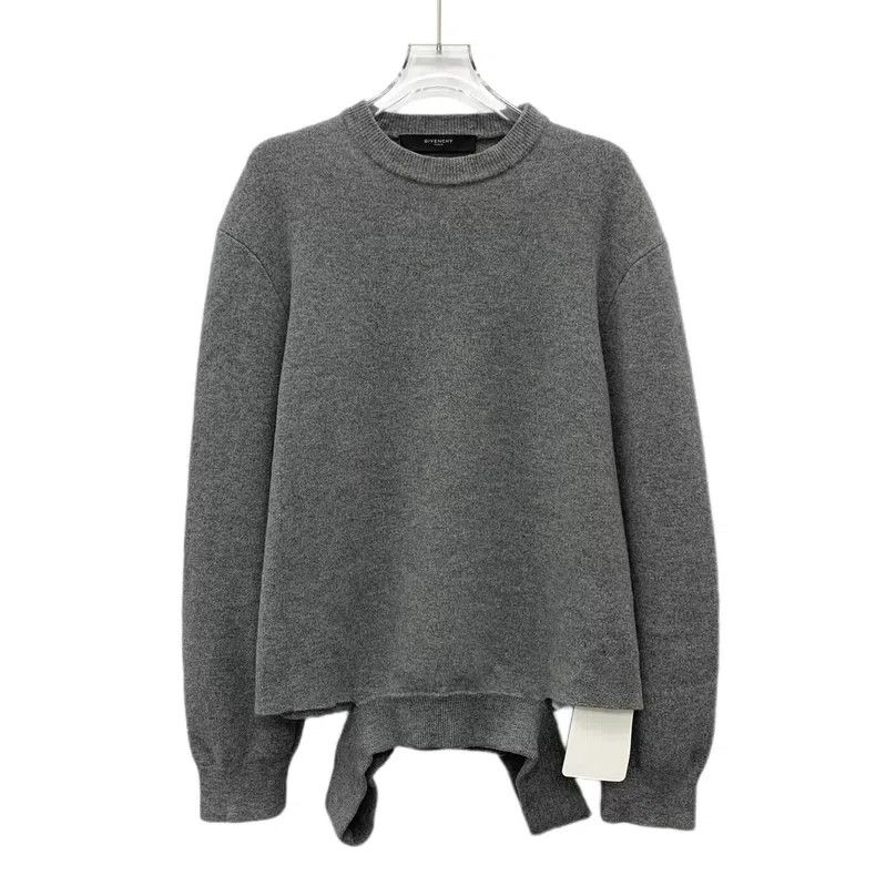 Givenchy Givenchy Gray Wool Crew Neck Long-Sleeve Knit Sweater Size US M / EU 48-50 / 2 - 1 Thumbnail
