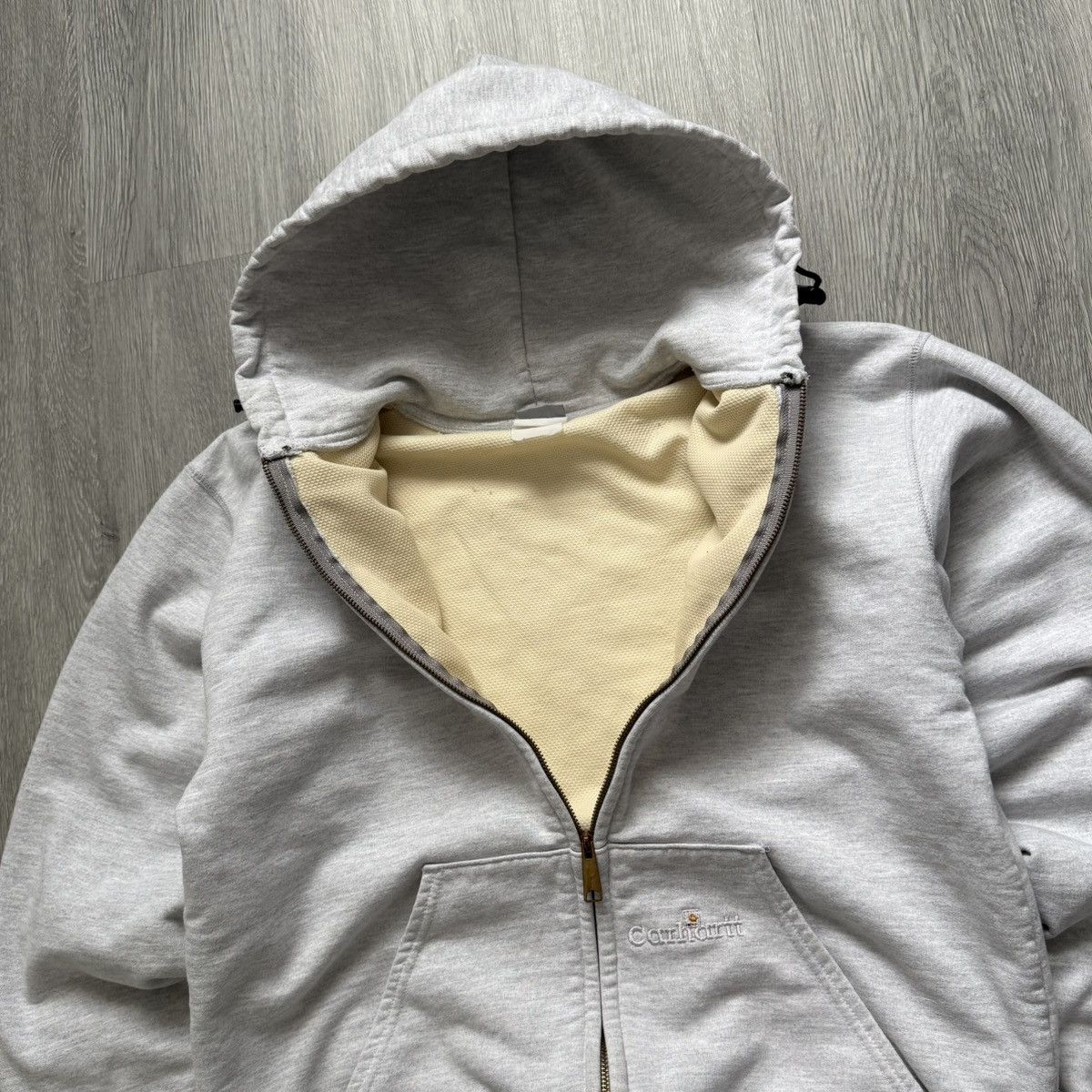 Carhartt Vintage Carhartt Grey Thermal Lined Zip Hoodie - Sz Medium Size US M / EU 48-50 / 2 - 2 Thumbnail