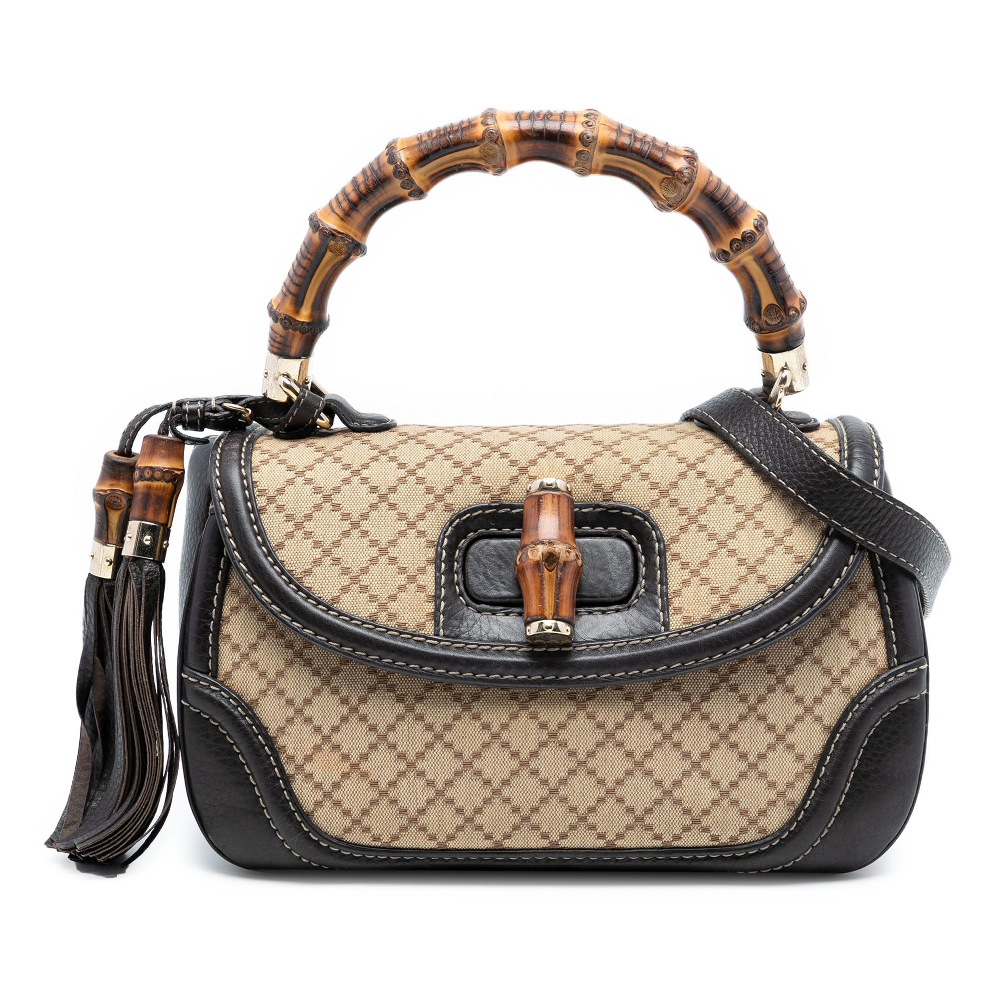 Gucci Medium Diamante Canvas New Bamboo Satchel Size ONE SIZE - 1 Thumbnail