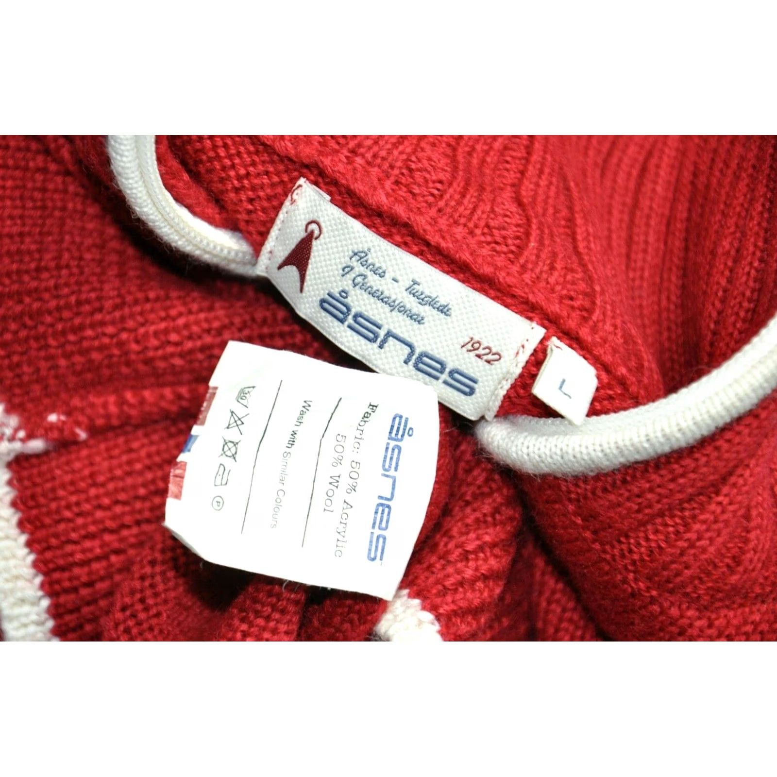 Vintage ASNES OF NORWAY Sweater Women's Red L Pullover Knit 50% Wool 50% Acrylic High Neck Long Sleeve Casual Vintage No N/A Size L / US 10 / IT 46 - 7 Thumbnail