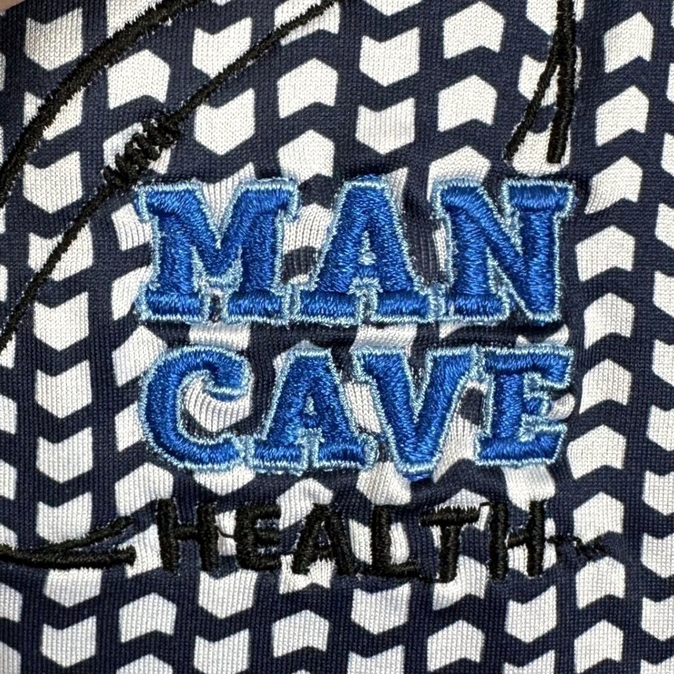 Vintage Redvanly Polo Shirt Mens L Navy White Geometric Chevron Golf Athletic Stretch Logo Size US L / EU 52-54 / 3 - 7 Thumbnail