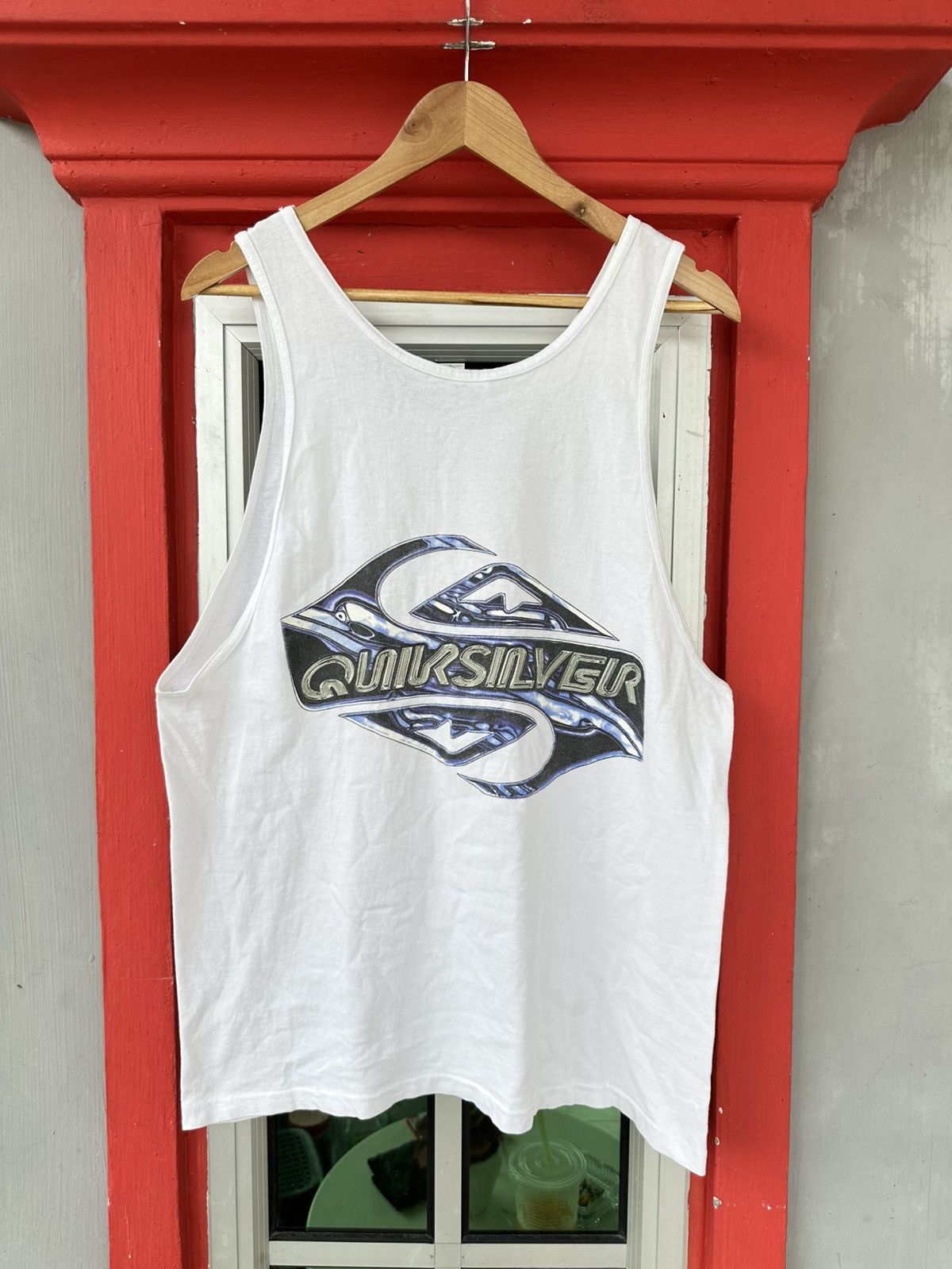 Quiksilver Vintage 90s Quiksilver Surfing Marble Big Logo Tank Top Size US L / EU 52-54 / 3 - 1 Thumbnail