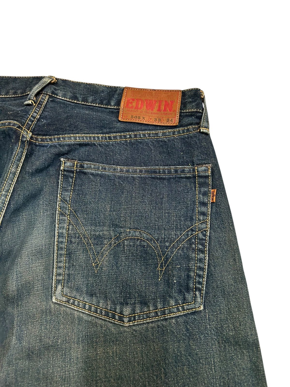Japanese Brand × Kapital × Vintage Edwin Selvedge Rusty Distressed Short Denim jeans Size US 33 - 9 Thumbnail