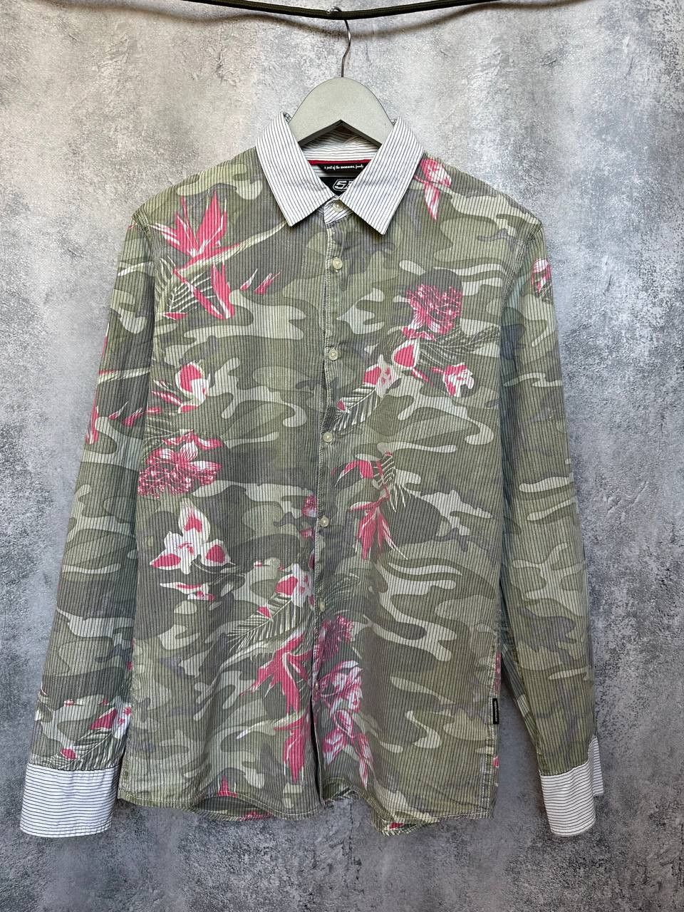 Diesel Diesel Fiftyfivedsl Rare Flowered Shirt Striped Button Up LS Size US M / EU 48-50 / 2 - 2 Thumbnail