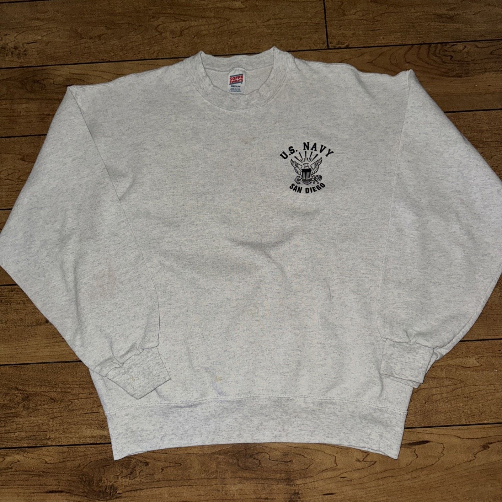 Vintage Vintage Soffe US Navy Crewneck Sweater Greg Medium 21x24 Size US M / EU 48-50 / 2 - 1 Thumbnail